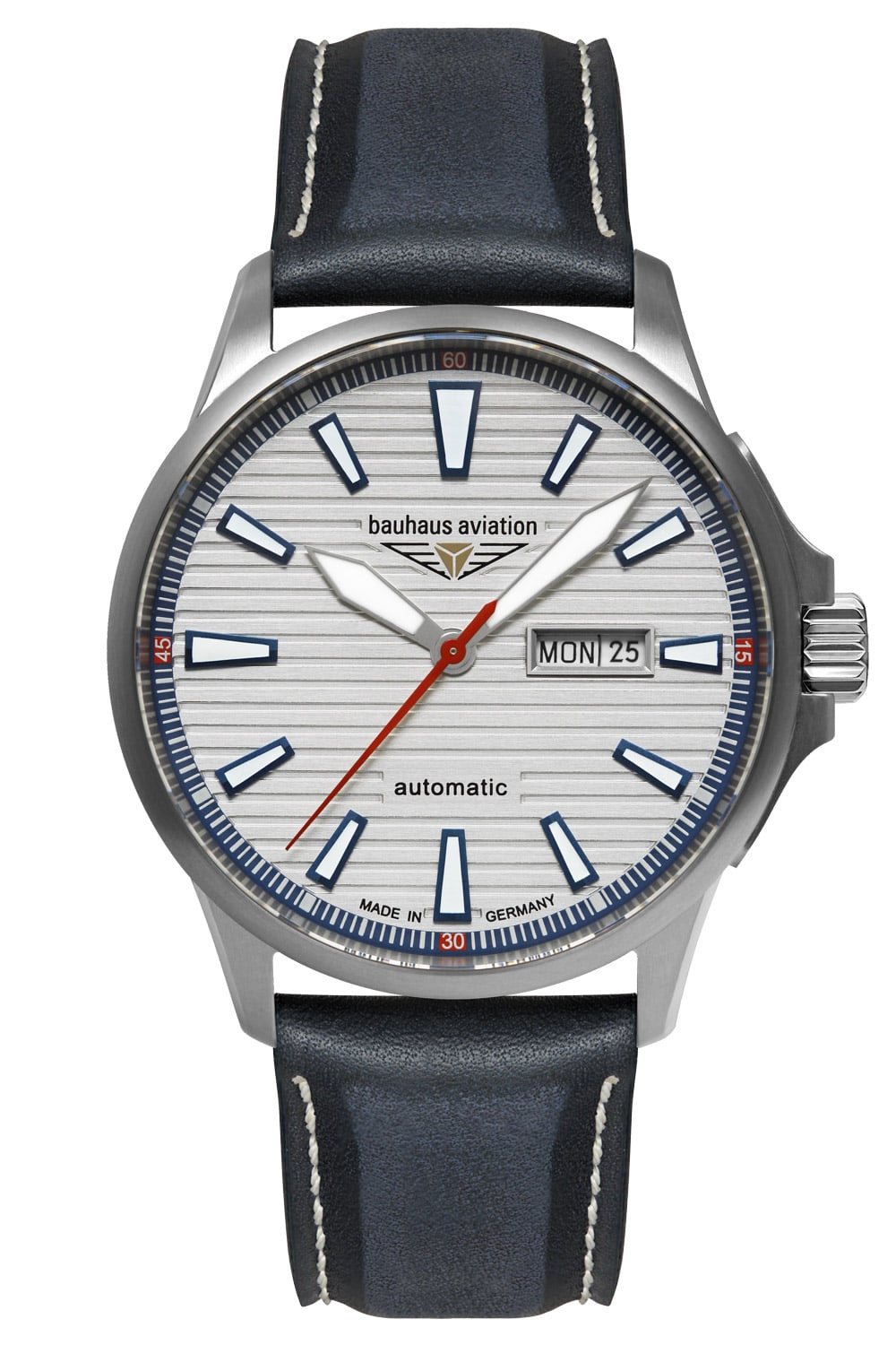 Bauhaus 2862-1 Herrenuhr Aviation Iron Annie Automatik Titan/Leder Blau Bauhaus 2862-1 Herrenuhr Aviation Iron Annie Automatik Titan/Leder Blau