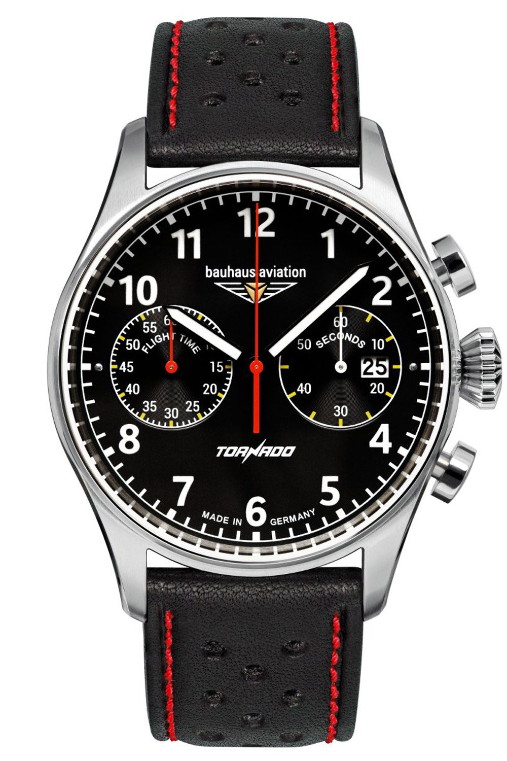 Bauhaus 2770-02 Herrenuhr Aviation CT-BHA Tornado Chronograph Schwarz/Rot