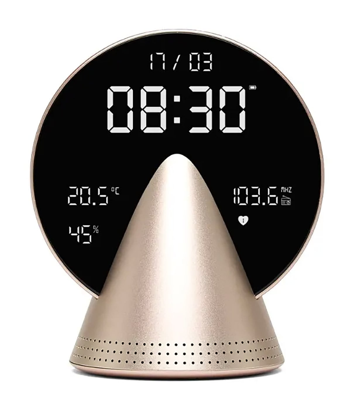 Lexon LR156GH3 Radio-Wecker Conic Clock Honiggoldfarben