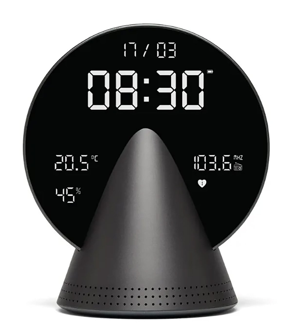 Lexon LR156PG3 Radio-Wecker Conic Clock Platingrau