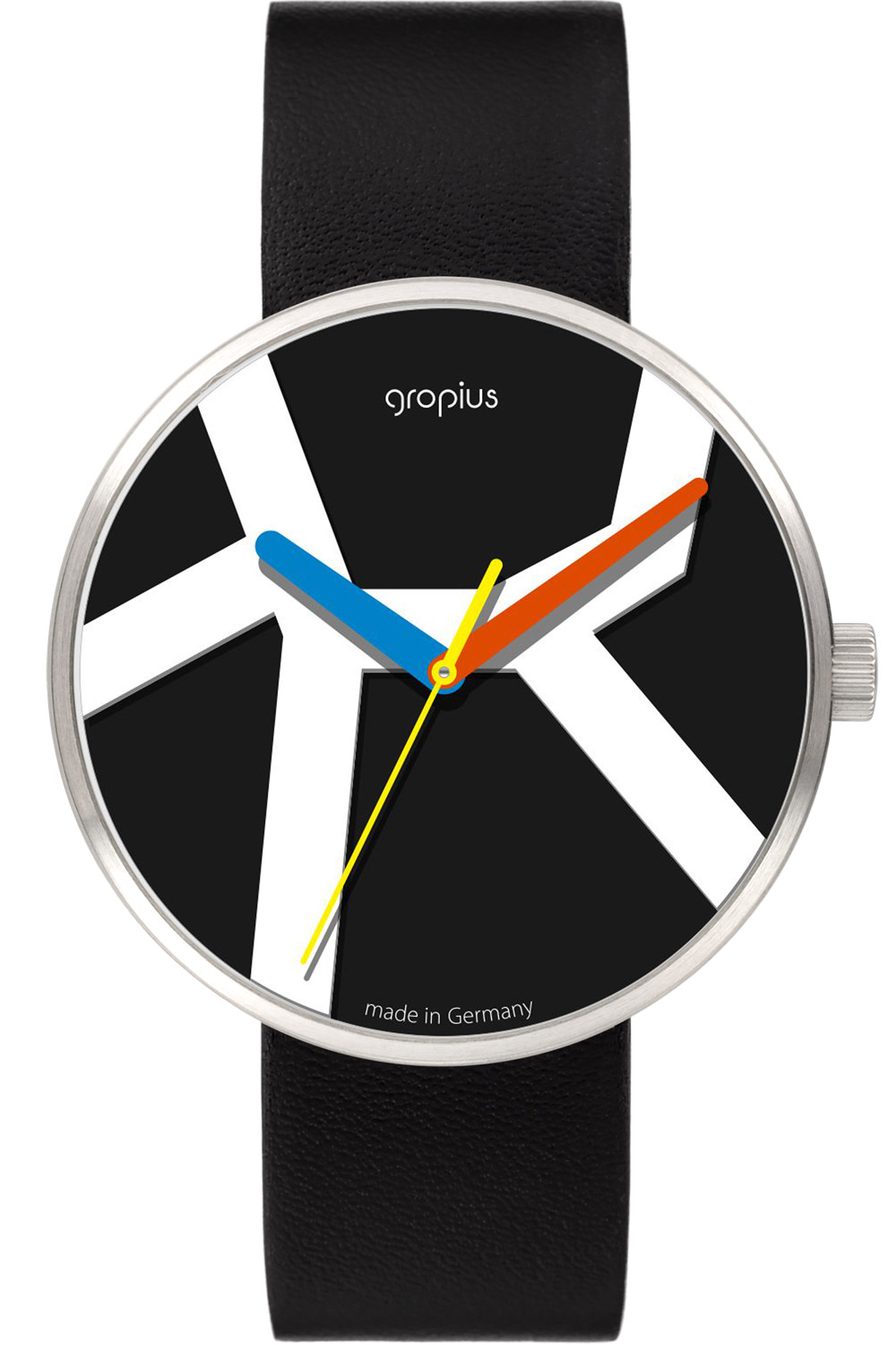 Walter Gropius WG011-02 Unisex Uhr Move mit Lederband Schwarz