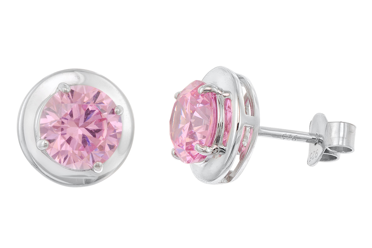 Acalee 70-1049-09 Damen-Ohrringe 925 Silber Zirkonia-Ohrstecker Pink