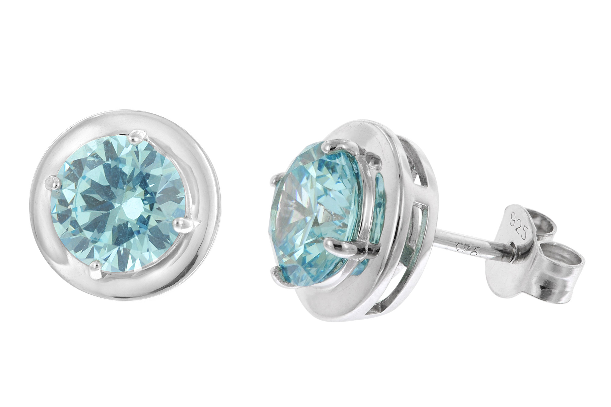 Acalee 70-1049-03 Damen-Ohrringe 925 Silber Ohrstecker Zirkonia Swiss Blau