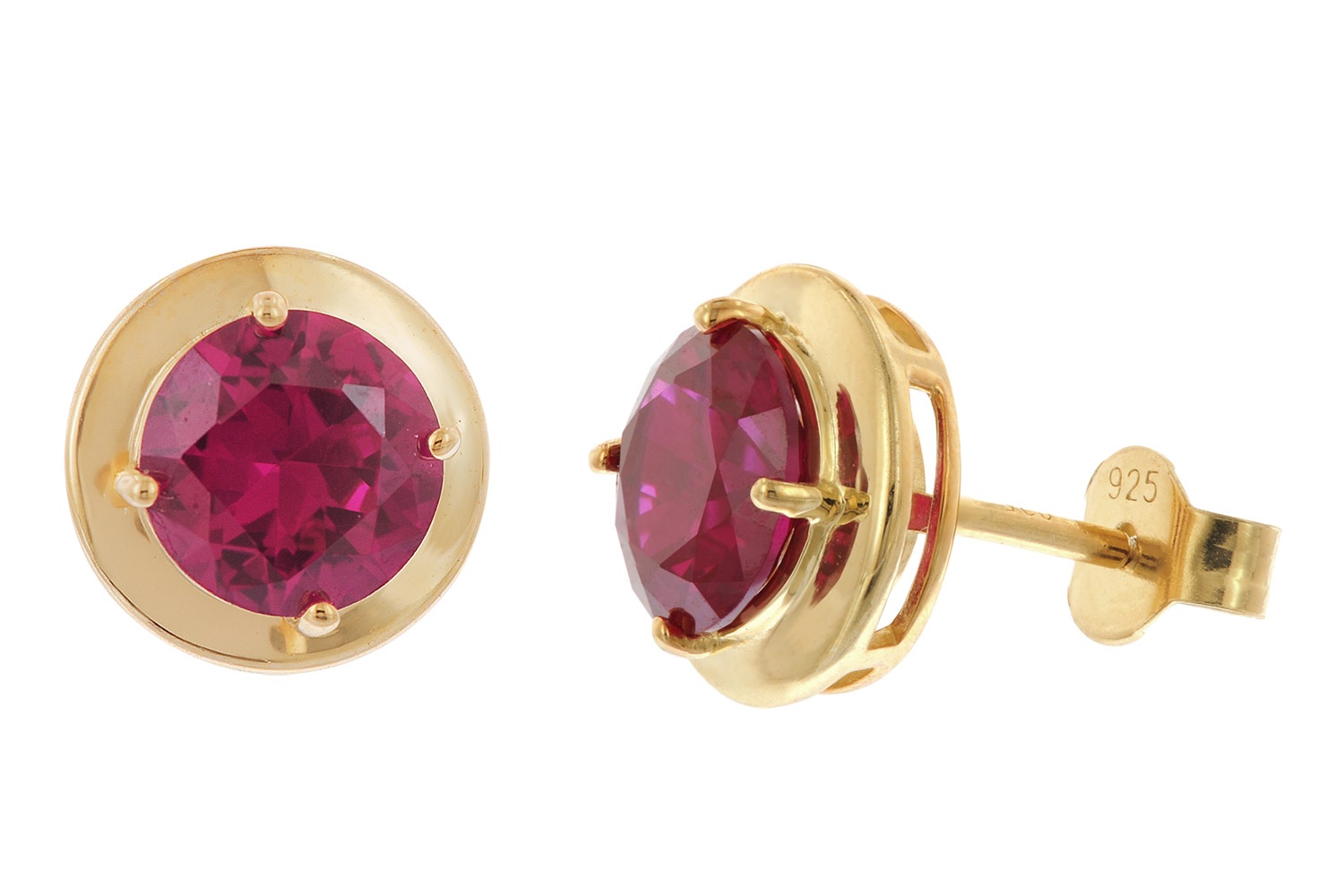 Acalee 70-1050-08 Damen-Ohrringe 925 Silber Vergoldet Zirkonia Rubinrot Acalee 70-1050-08 Damen-Ohrringe 925 Silber Vergoldet Zirkonia Rubinrot