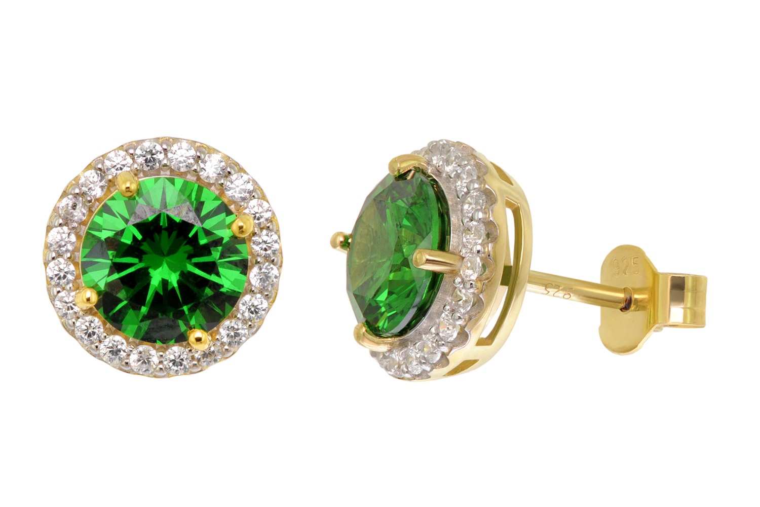 Acalee 70-1048-11 Damen-Ohrstecker 925 Silber Vergoldet Zirkonia Smaragdgrün Acalee 70-1048-11 Damen-Ohrstecker 925 Silber Vergoldet Zirkonia Smaragdgrün
