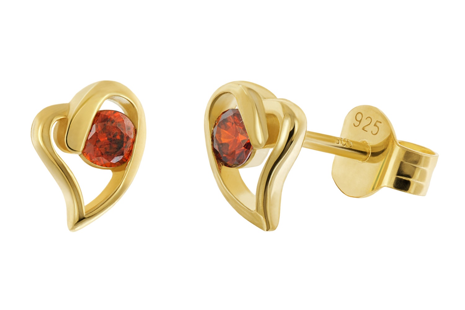 Acalee AC8876-07 Damen Ohrringe 925 Silber Vergoldet Herz Zirkonia Rot Acalee AC8876-07 Damen Ohrringe 925 Silber Vergoldet Herz Zirkonia Rot