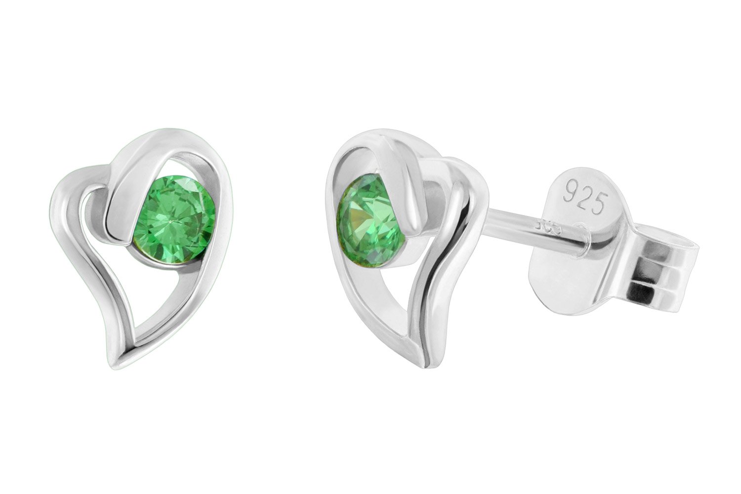 Acalee AC8866-11 Damen Ohrringe 925 Silber Ohrstecker Herz Grün Acalee AC8866-11 Damen Ohrringe 925 Silber Ohrstecker Herz Grün