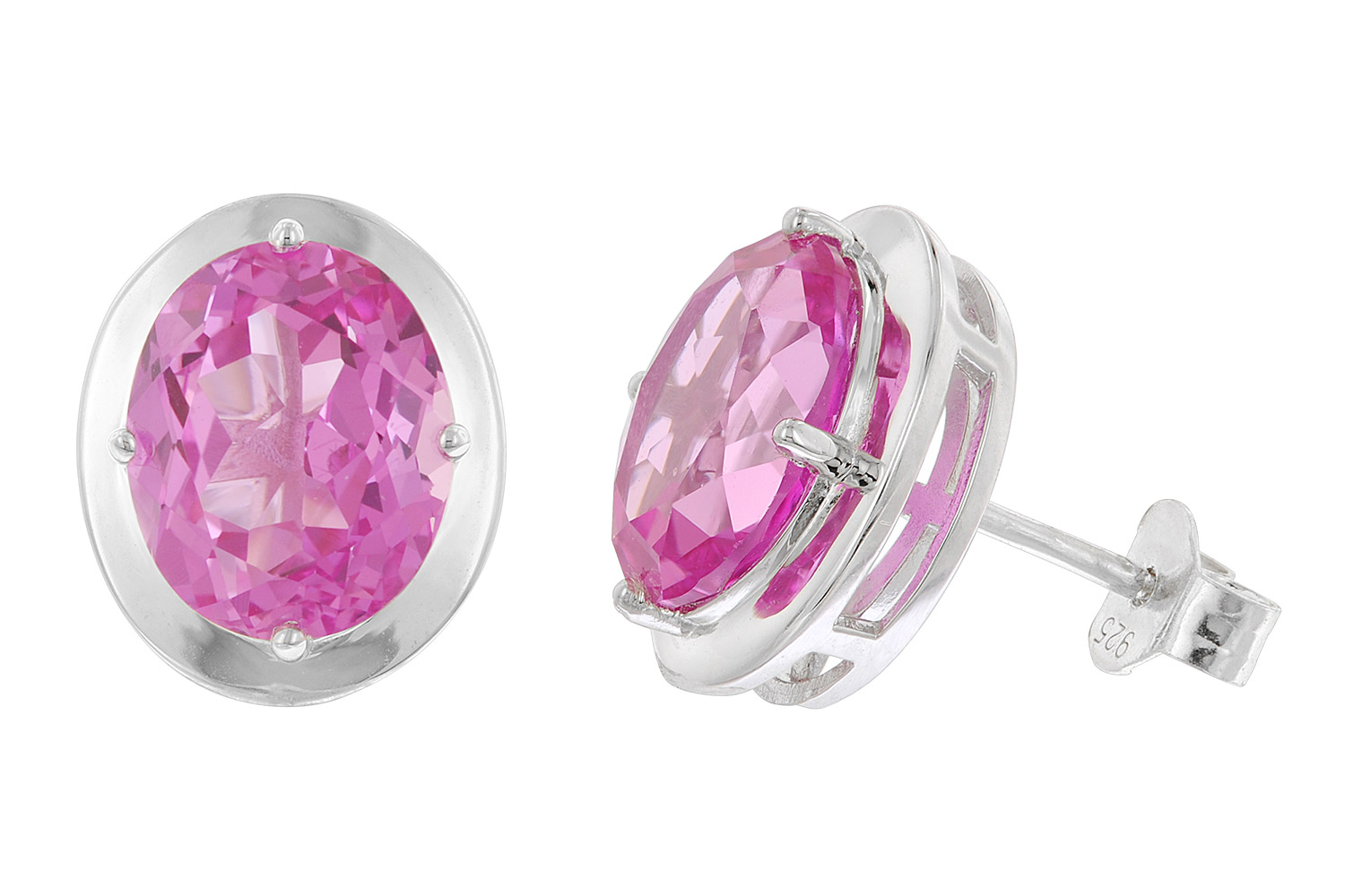 trendor 28989-20 Damen-Ohrringe 925 Silber Ohrstecker Pink