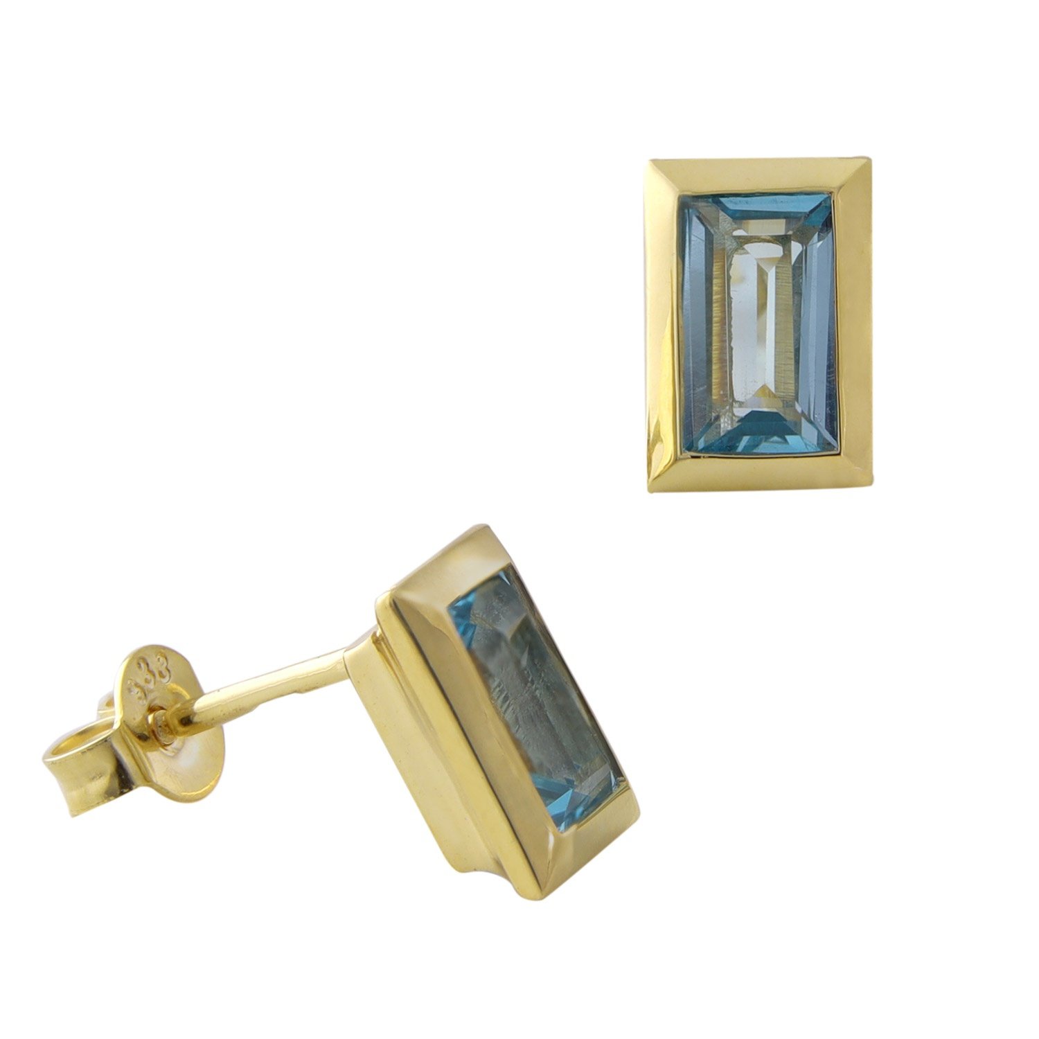 Acalee 70-1026-02 Topaz-Ohrringe Gold 333 / 8K Ohrstecker Swiss Blau