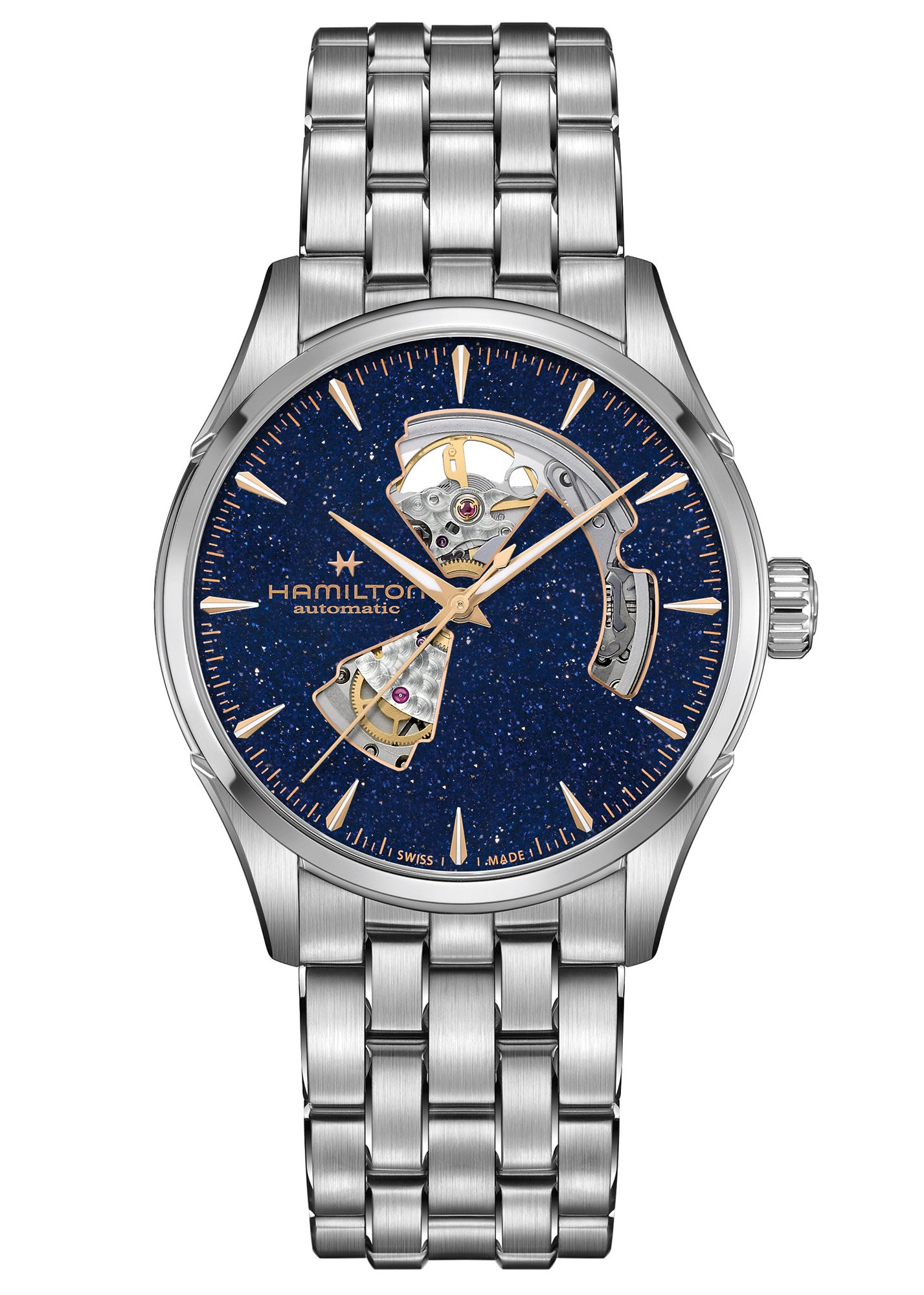 Hamilton H32705140 Herrenuhr Automatik Jazzmaster Open Heart 42 mm Blau