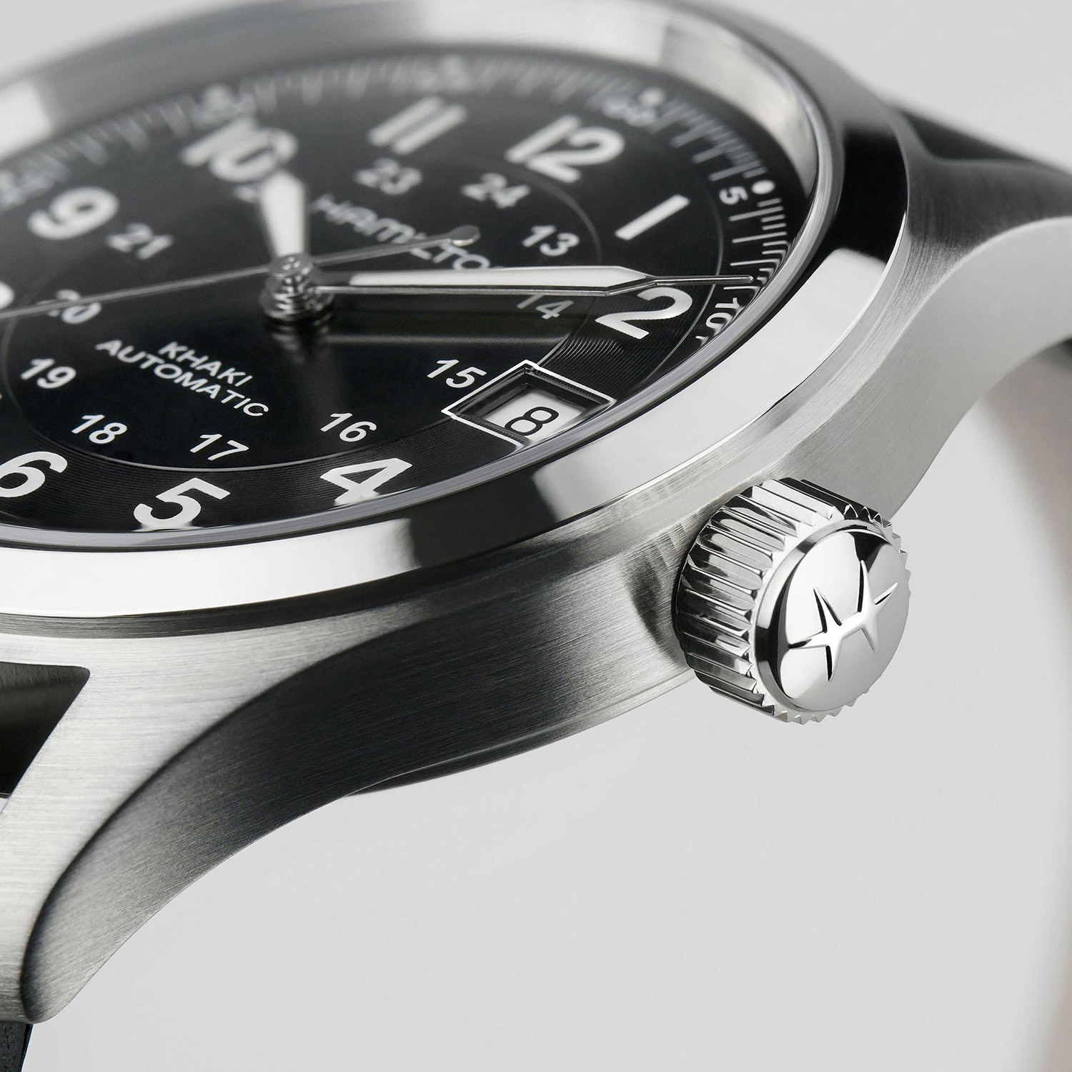 Hamilton Automatik Armbanduhr Khaki Field Auto 38 mm Schwarz 