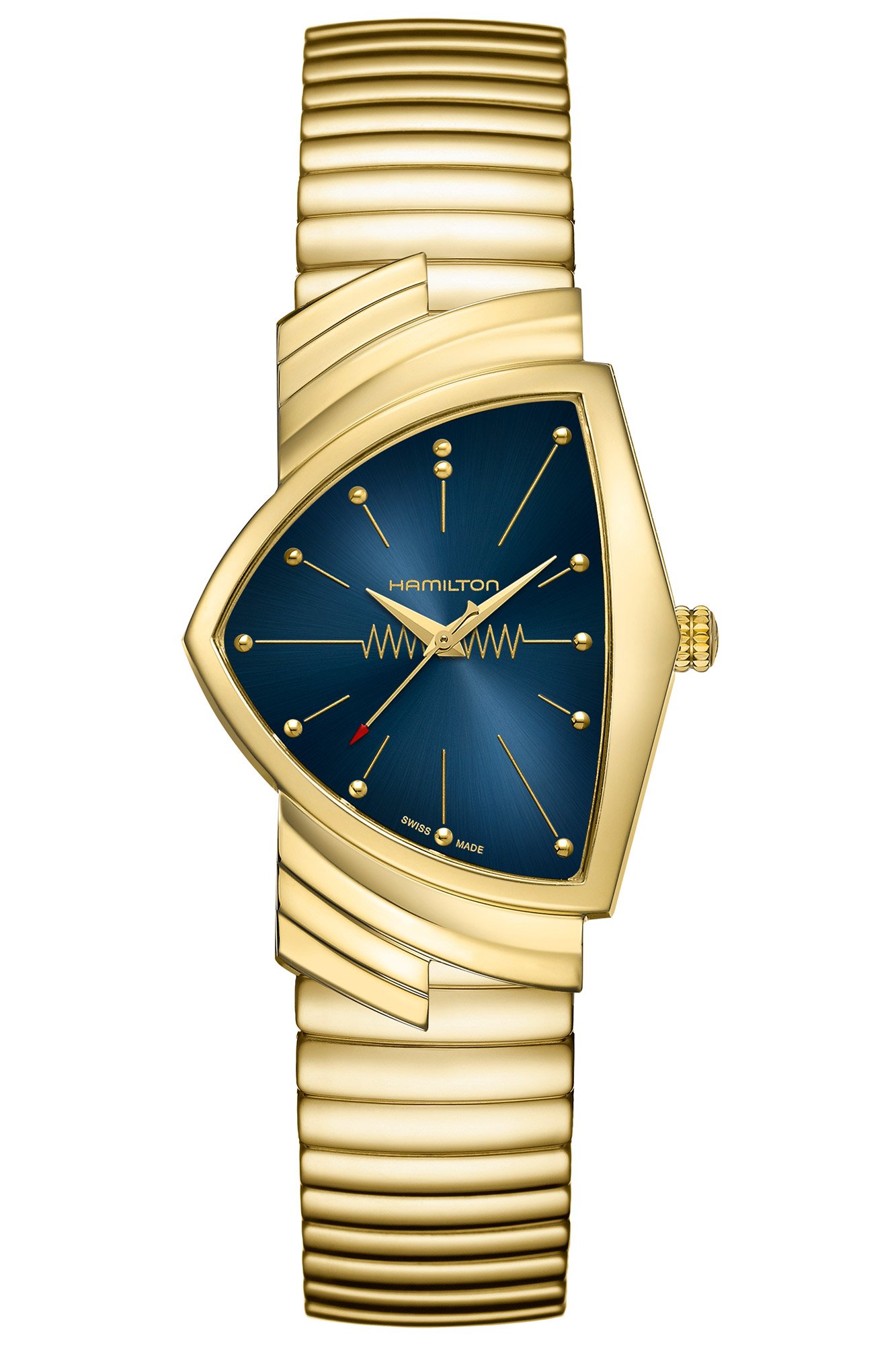 Hamilton H24301141 Unisex Armbanduhr Ventura Goldfarben/Blau