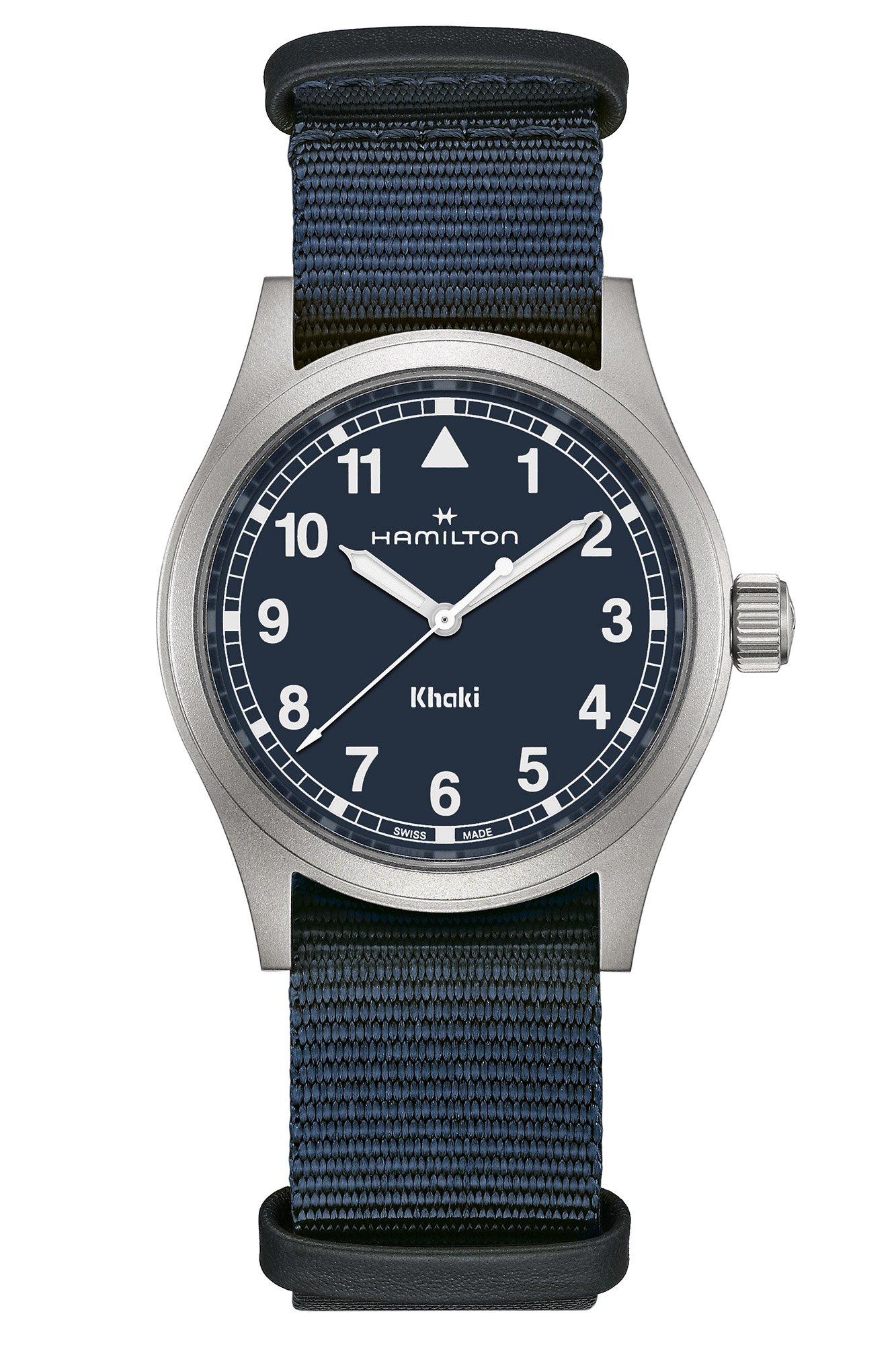 Hamilton H69401940 Armbanduhr in Unisexgröße Khaki Field Quarz Blau 38 mm