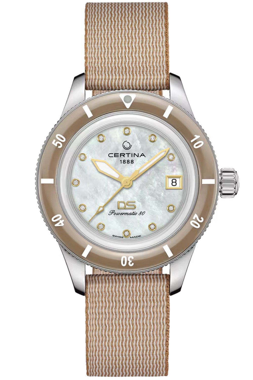 Certina C036.207.18.116.00 Damen-Automatikuhr DS PH200M Beige/Weiß 39 mm
