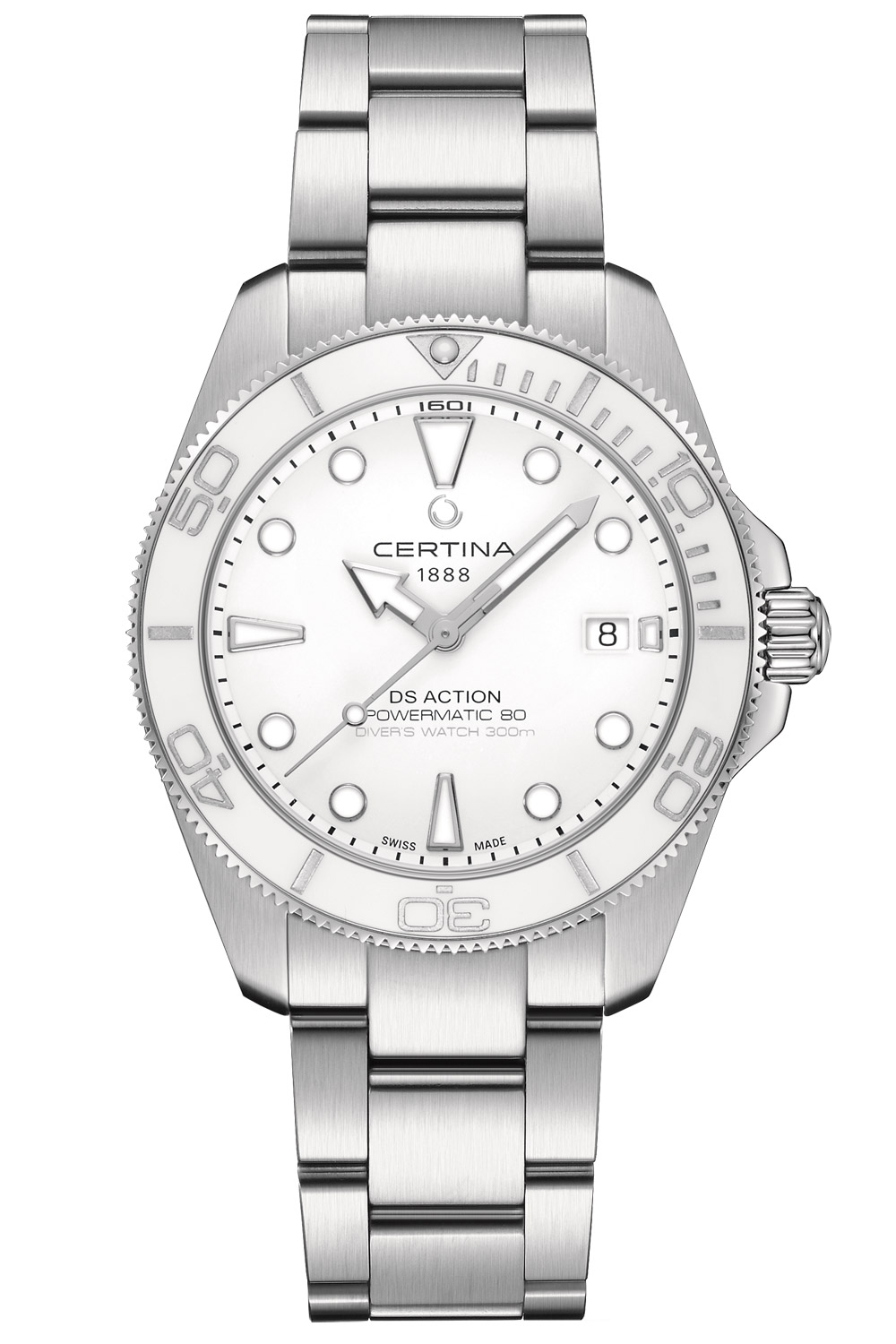 Certina C048.407.11.011.00 Taucher-Uhr Automatik DS Action Stahl/Weiß 30 bar Certina C048.407.11.011.00 Taucher-Uhr Automatik DS Action Stahl/Weiß 30 bar