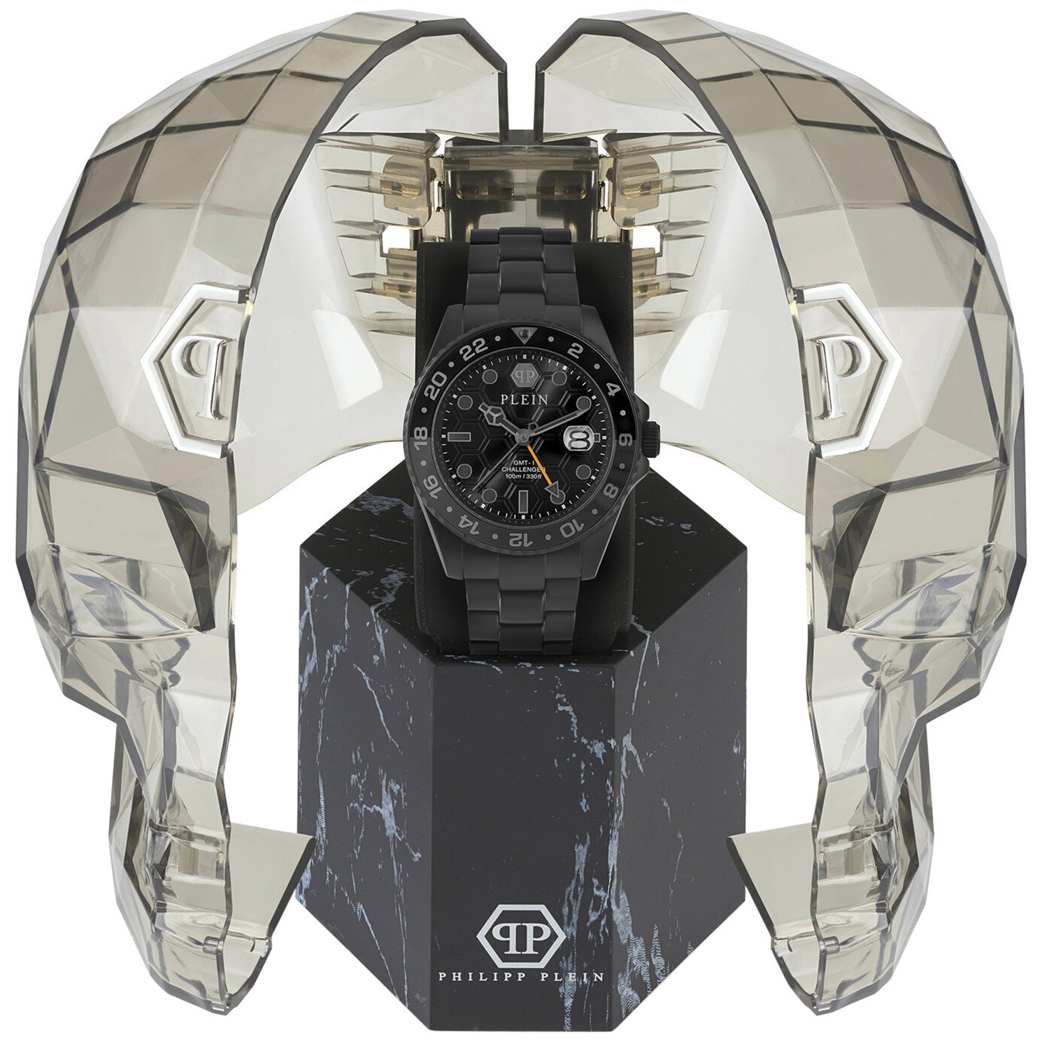 Philipp Plein Herrenuhr GMT-I Challenger Schwarz PWYBA0923 • uhrcenter