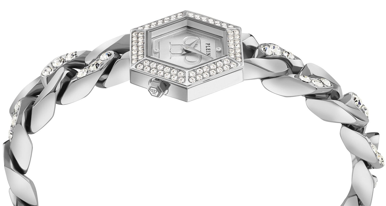 Philipp Plein The Hexagon: Orologio Donna Al Quarzo Con Cassa Esagonale, Acciaio