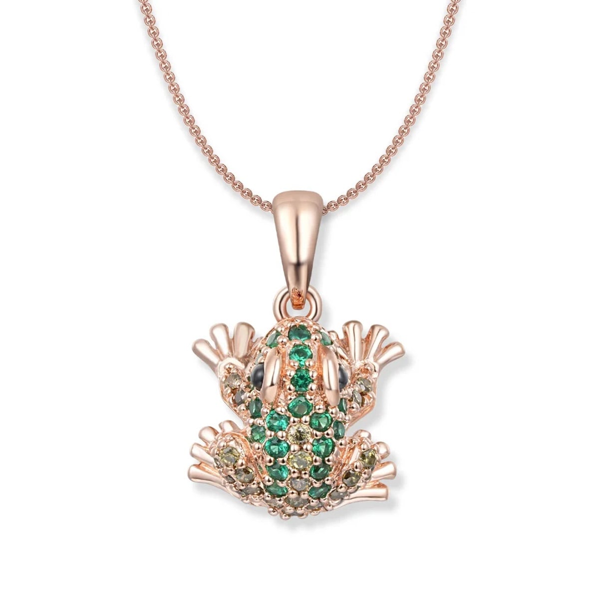 Seinerzeit SZA-3983-140 Damen-Kette Tom Green Frosch Roségoldfarben