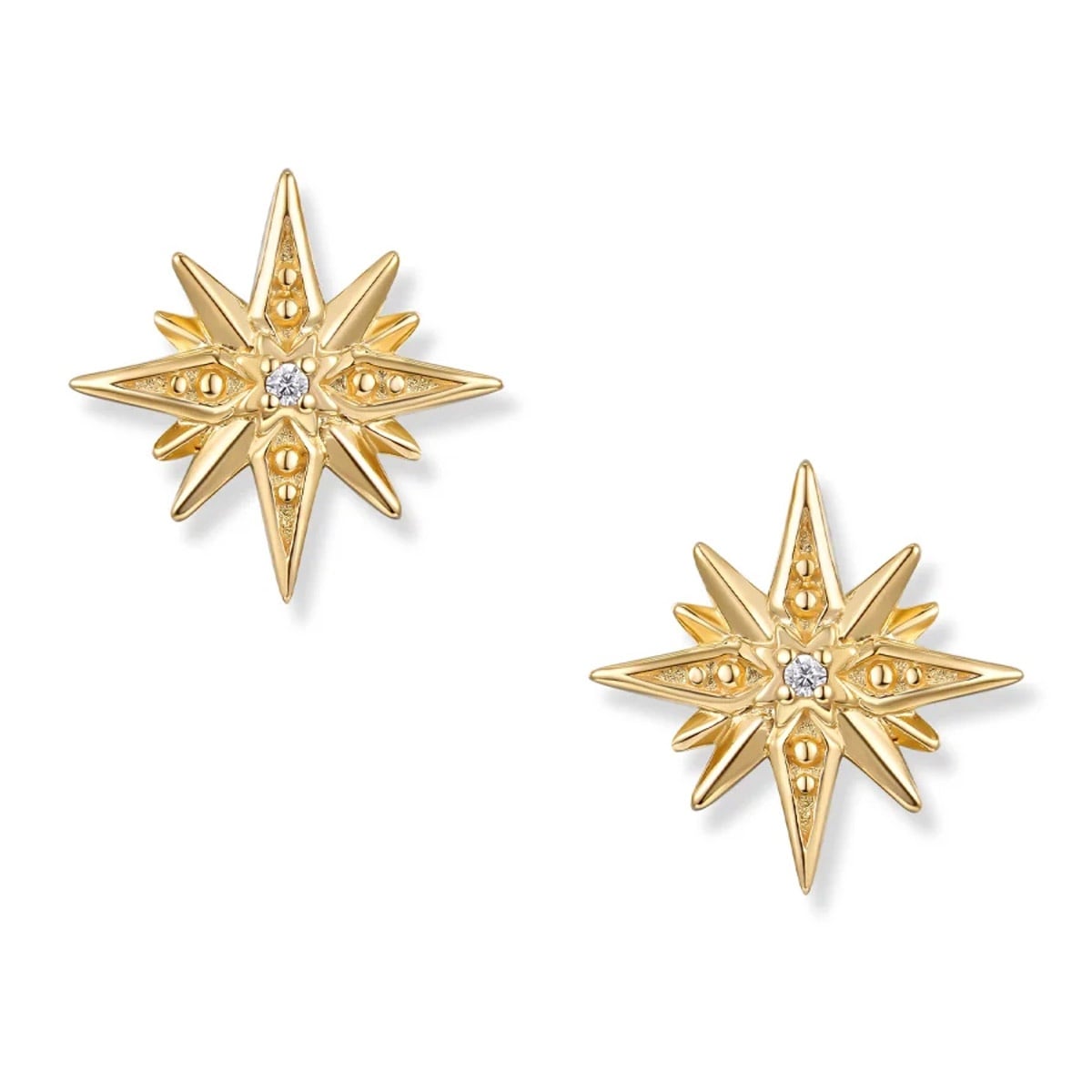 Seinerzeit SZA-2960-460 Damen-Ohrringe Astra Stern Goldfarben