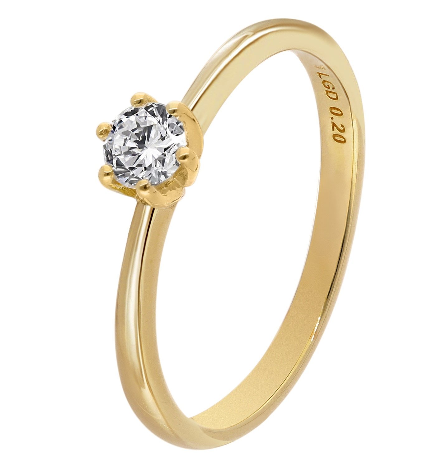 GLIZZ GL8664 Damenring mit Lab Grown Diamant 0,20 ct. Gold 333 Brillantring