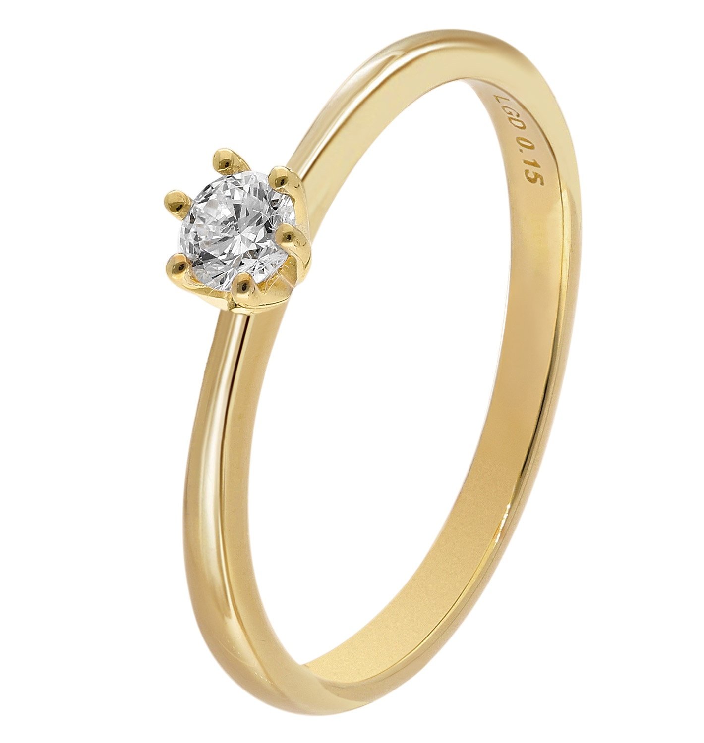 GLIZZ GL8658 Damenring mit Lab Grown Diamant 0,15 ct Gold 333 Brillantring