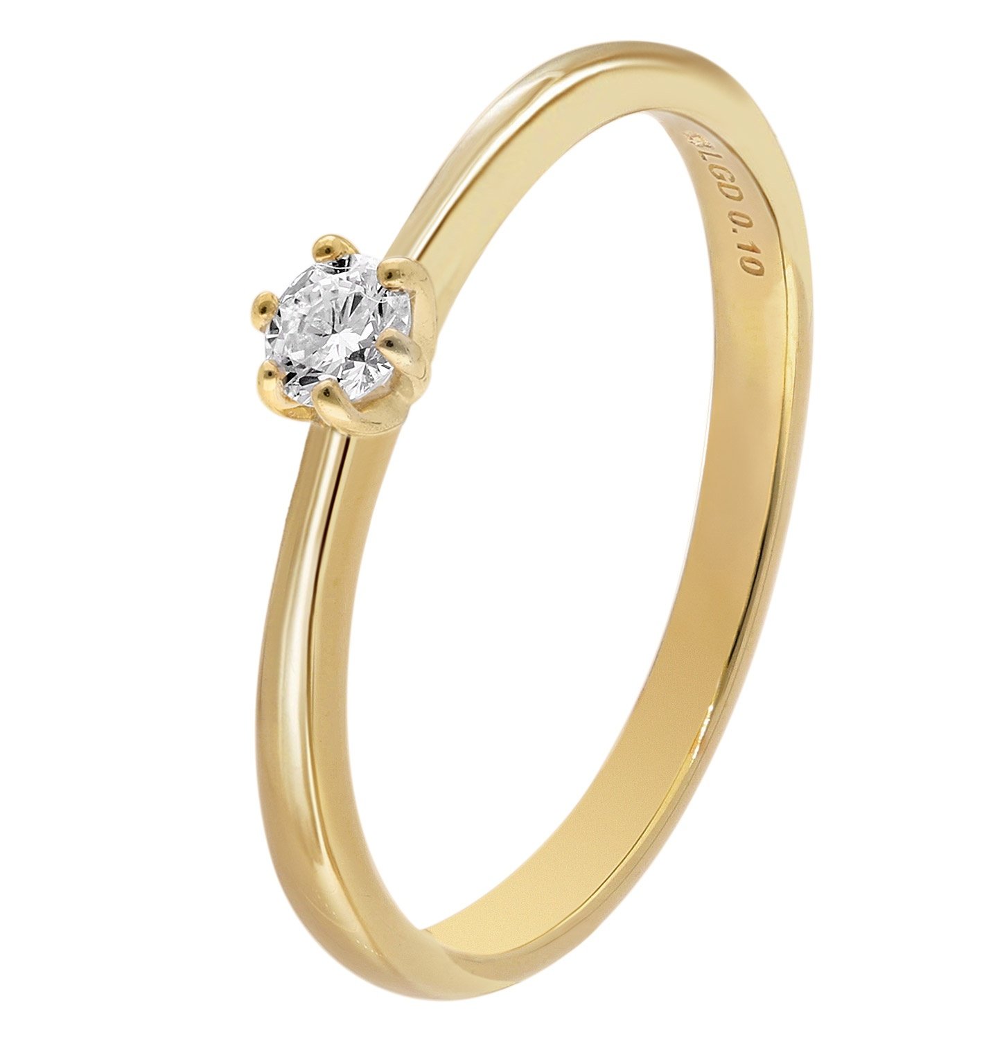 GLIZZ GL8653 Damenring mit Lab Grown Diamant 0,10 ct Gold 333 Brillantring