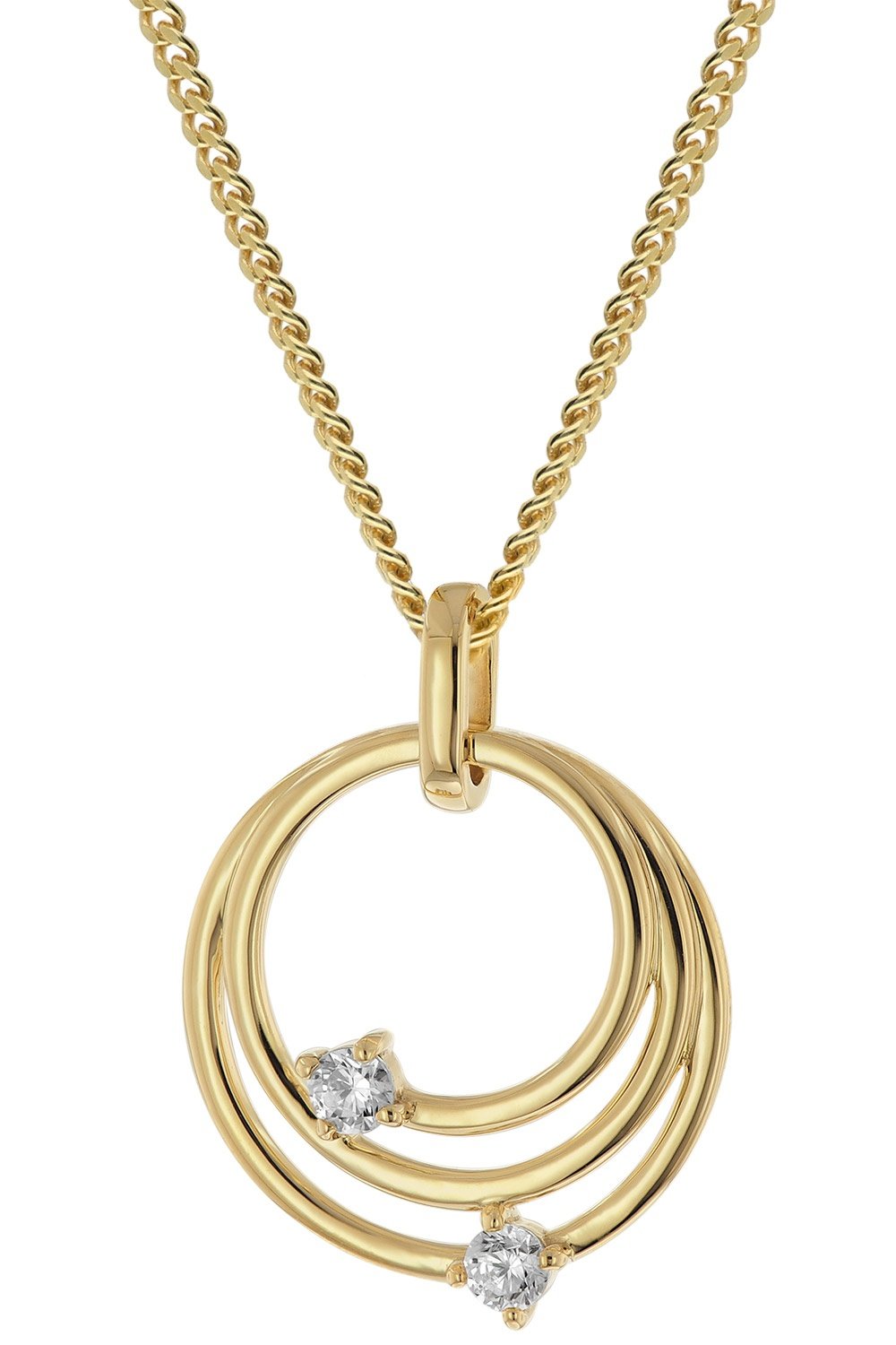 GLIZZ GL8139 Damen-Kette mit Gold-Anhänger 333/8K Zirkonia