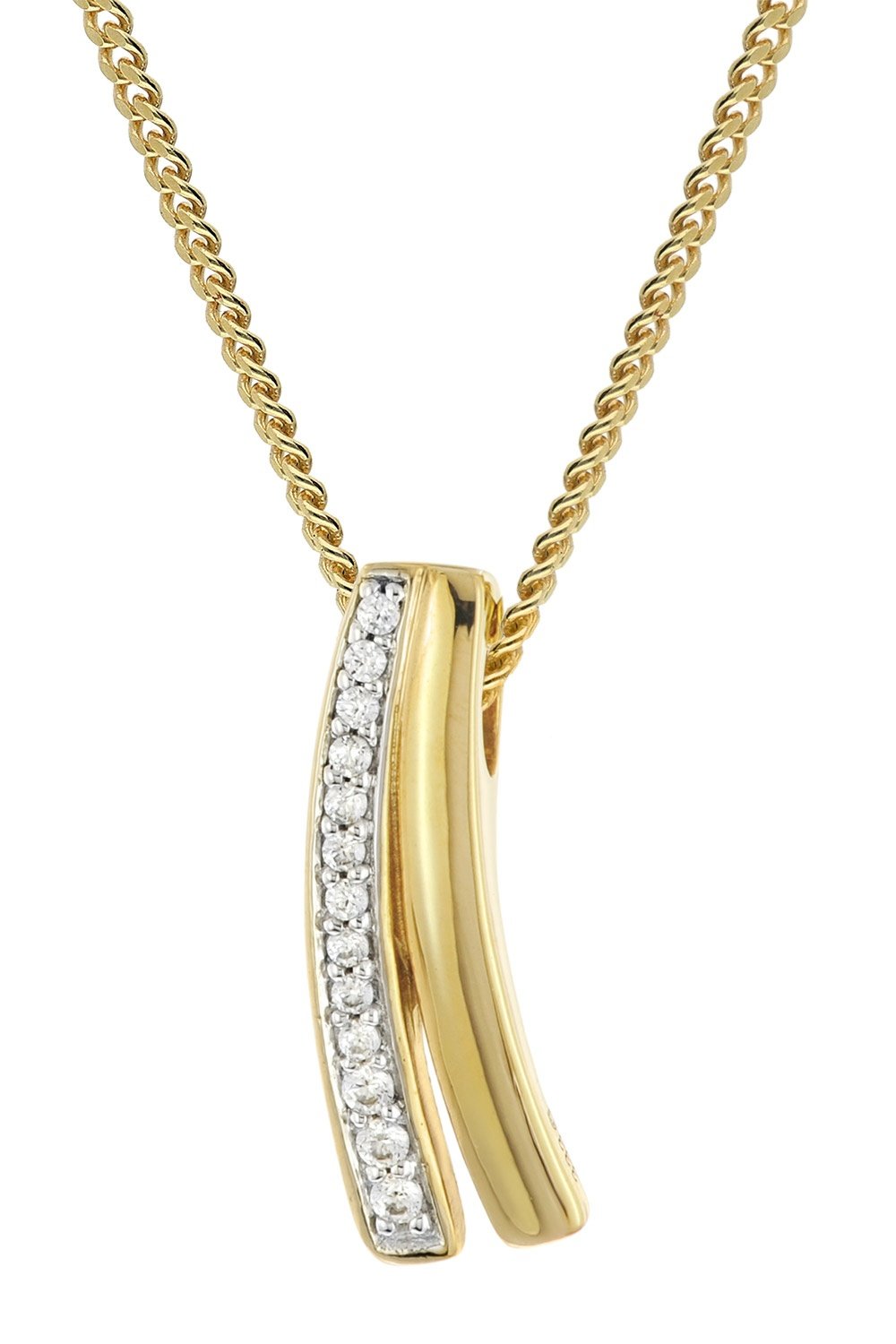 GLIZZ GL8145 Damenkette mit Gold-Anhänger 333/8K Zirkonia