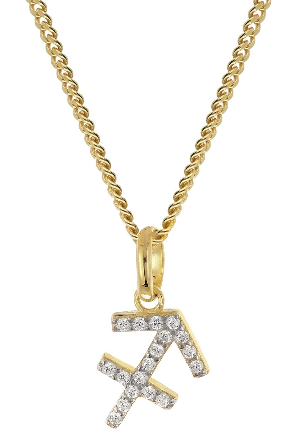 GLIZZ GL8330-09 Sternzeichen Schütze Gold 333/8K an vergoldeter Silberkette