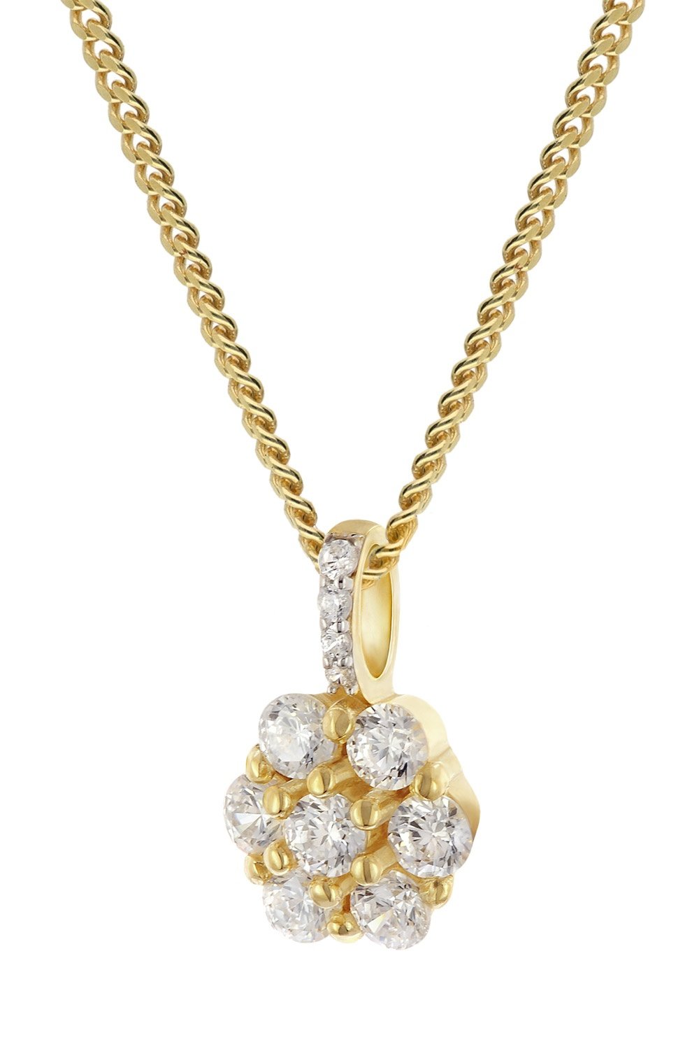 GLIZZ GL8316 Anhänger Gold 333 Zirkonia-Blüte an vergolder Silberkette