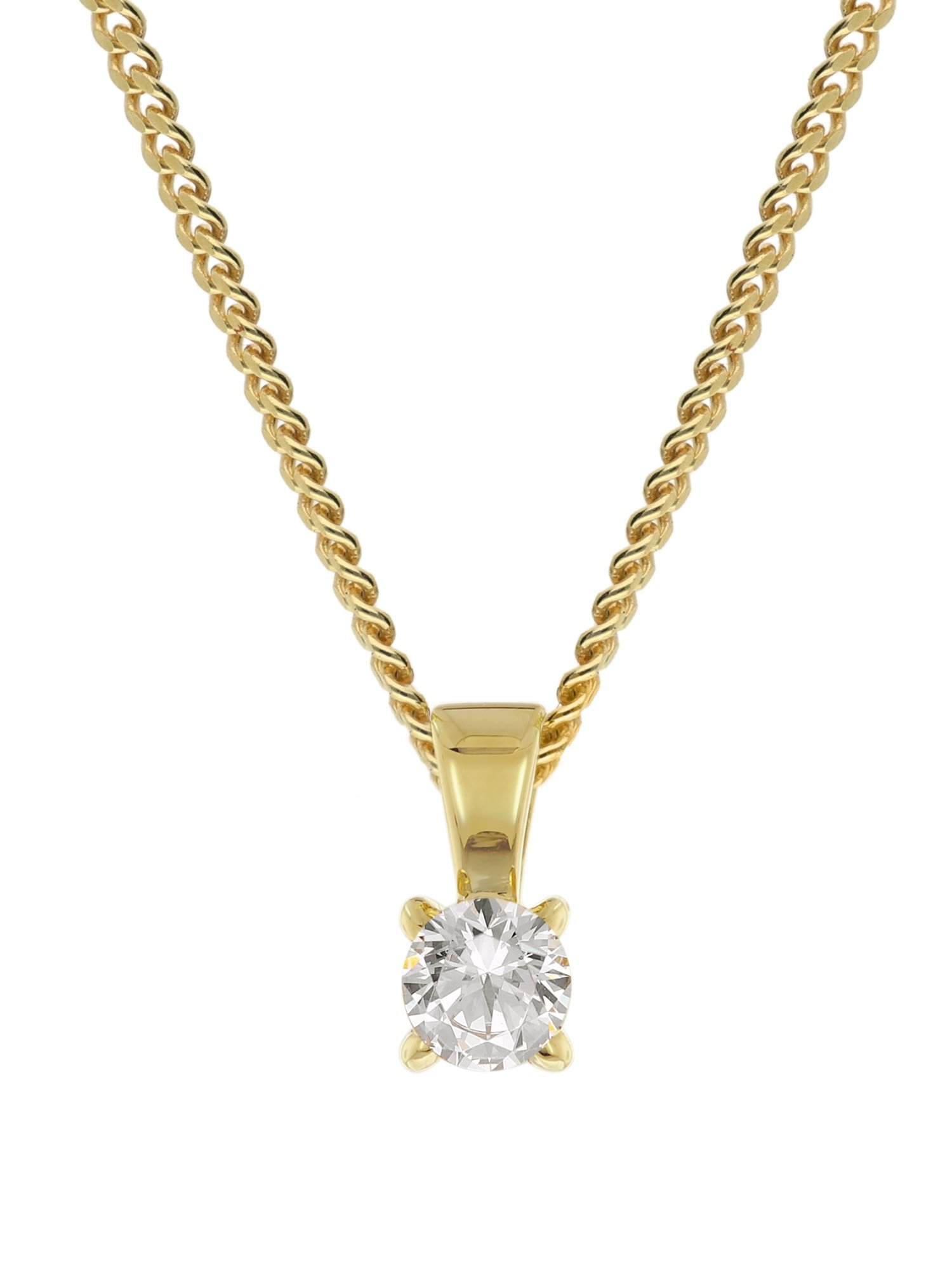 GLIZZ GL1068-45 Lab Grown Diamant Anhänger 0,25 ct GG 333 an Silberkette