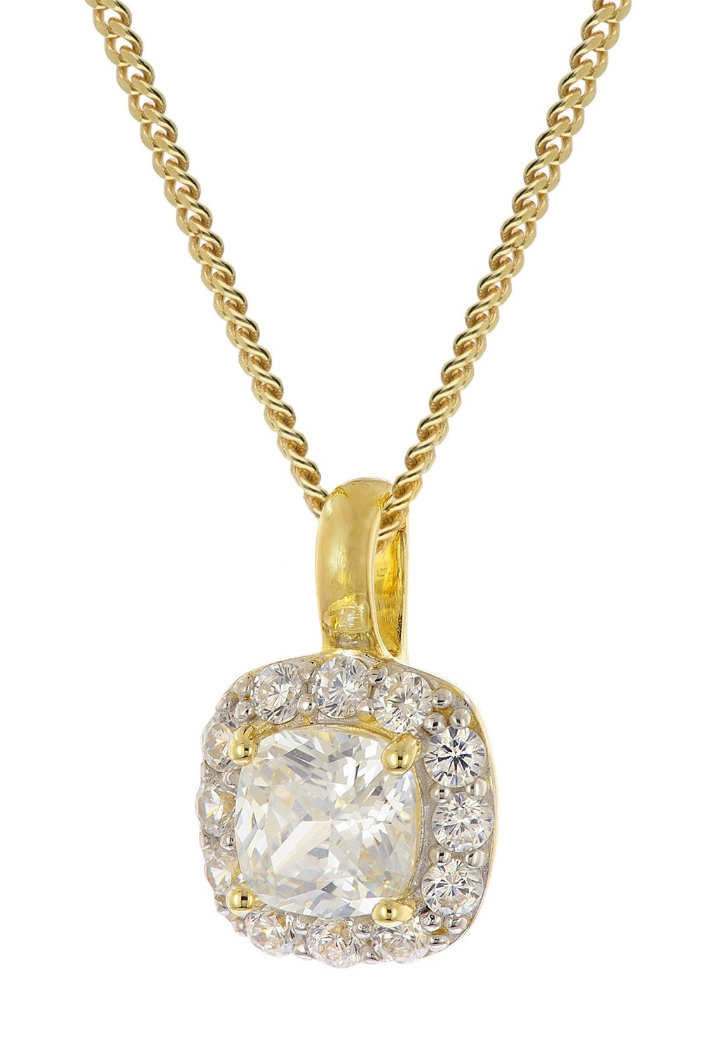 GLIZZ GL1136 Damen Anhänger 333 Gold mit Zirkonia an vergoldeter Kette GLIZZ GL1136 Damen Anhänger 333 Gold mit Zirkonia an vergoldeter Kette