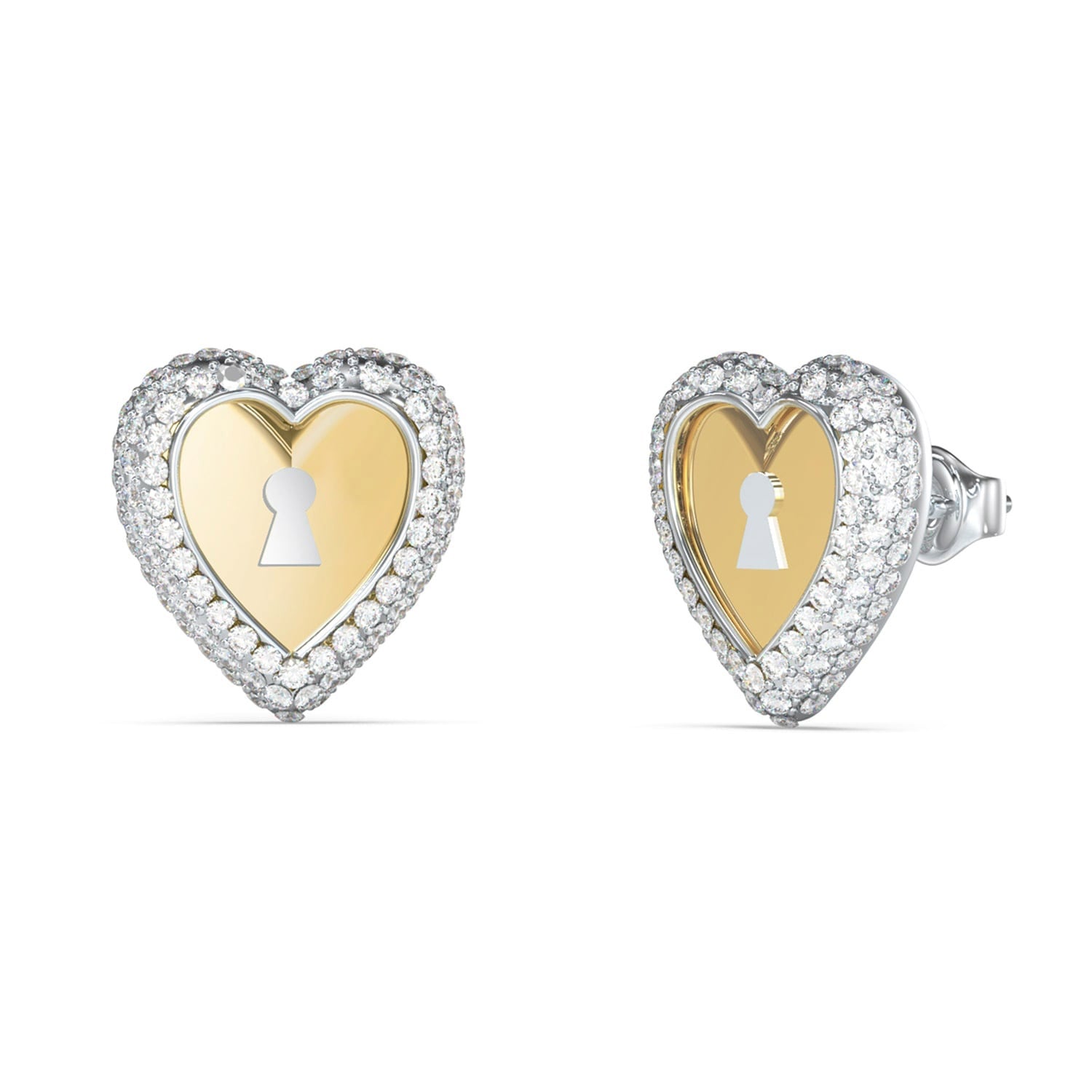 Guess JUBE06062JWYGRHT/U Damen-Ohrringe Ohrstecker Herz Goldfarben