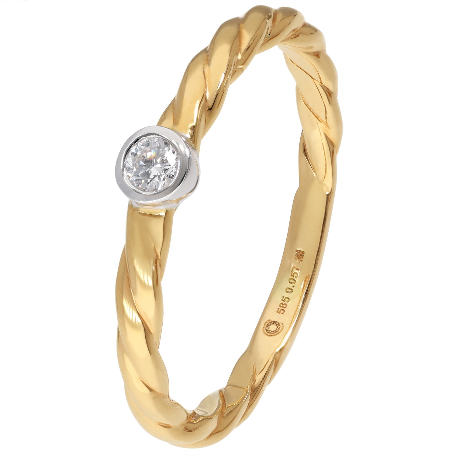 GLIZZ GL1678 Damenring Gold 585 / 14K mit Diamant 0,06 ct
