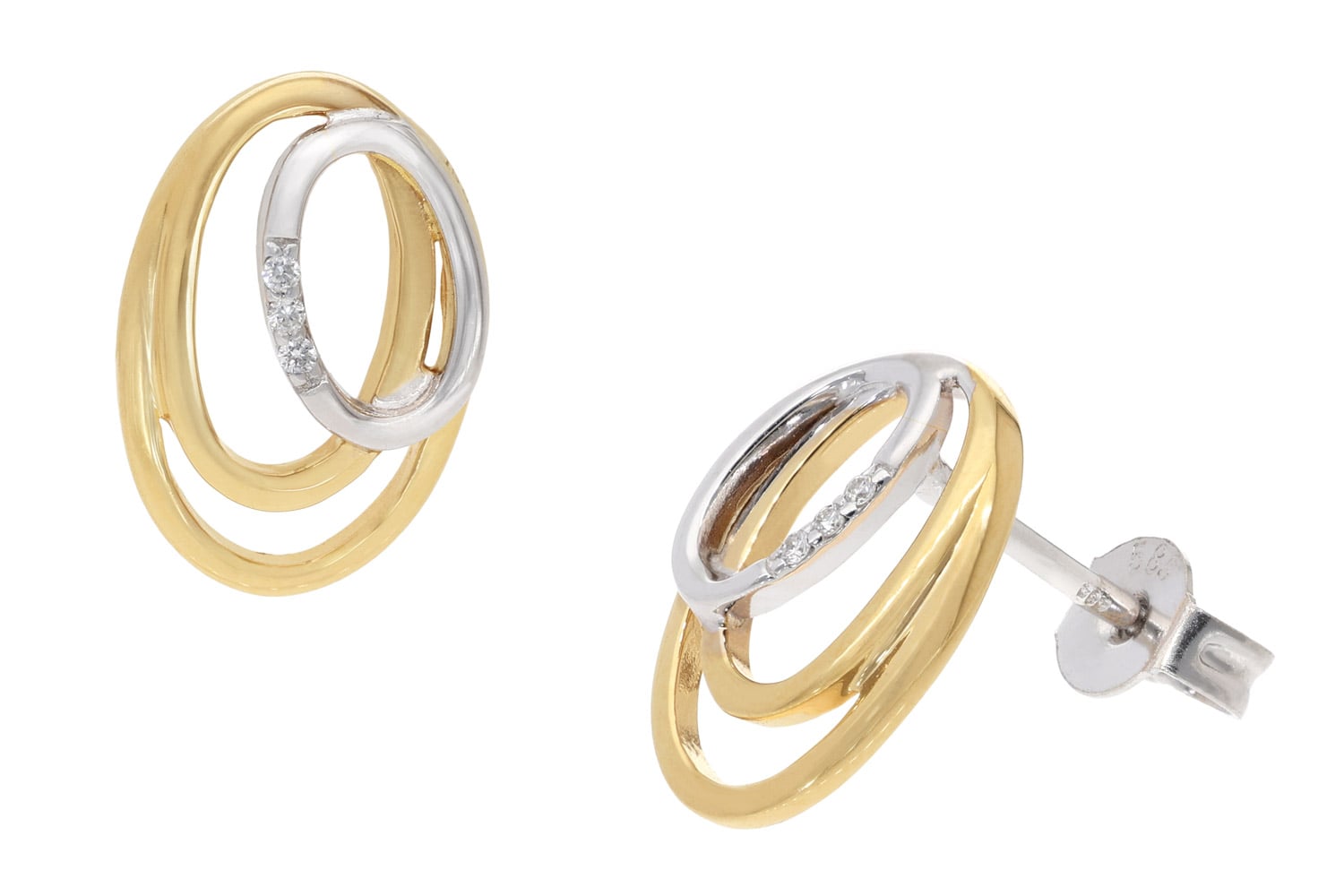 GLIZZ GL1685 Damen-Ohrringe Gold 585 Diamant-Ohrstecker