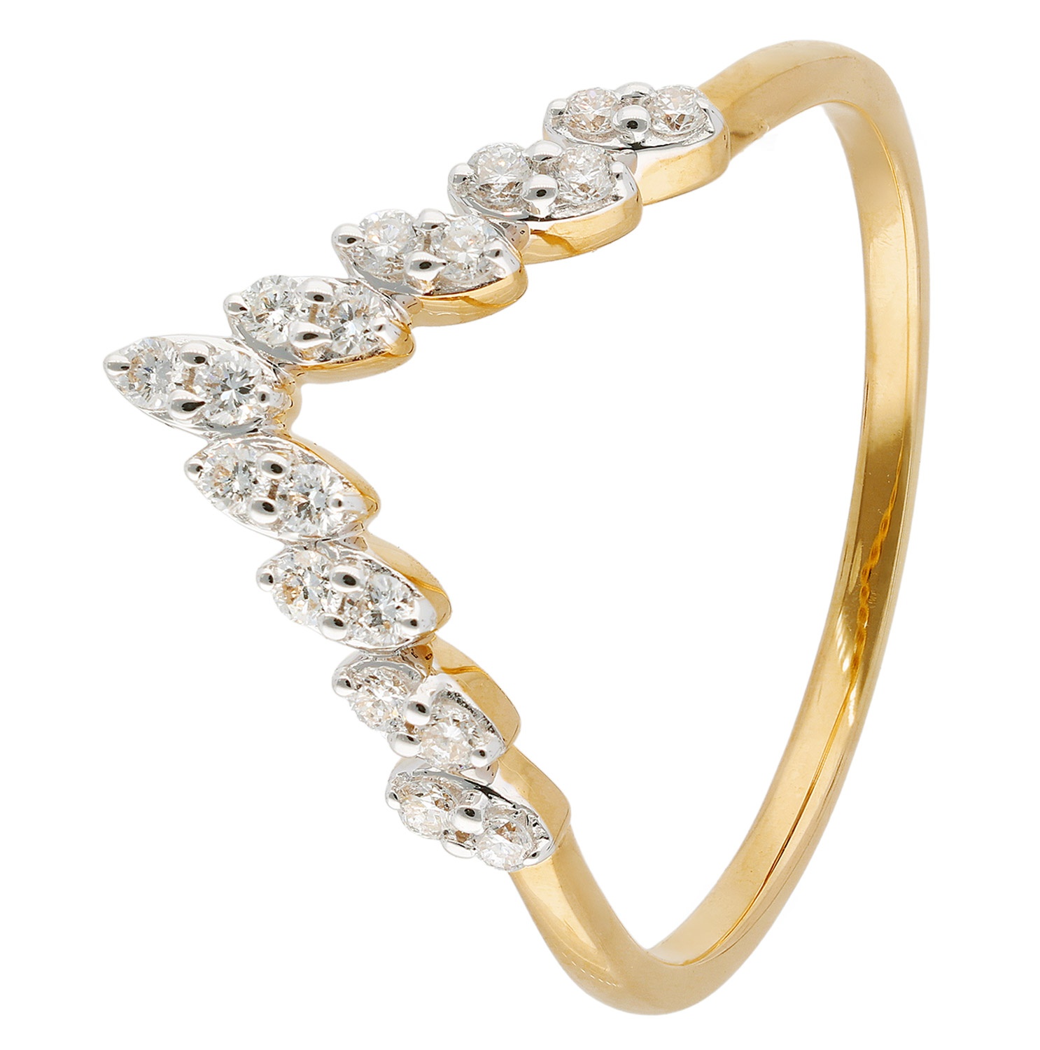 GLIZZ GL1284 Damenring mit Lab-Grown Diamanten 333 Gelbgold