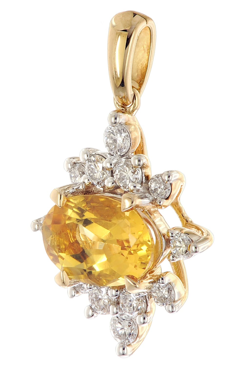 GLIZZ GL1273 Schmuck-Anhänger Gold 333/8K mit Beryll und Lab-Grown Diamanten