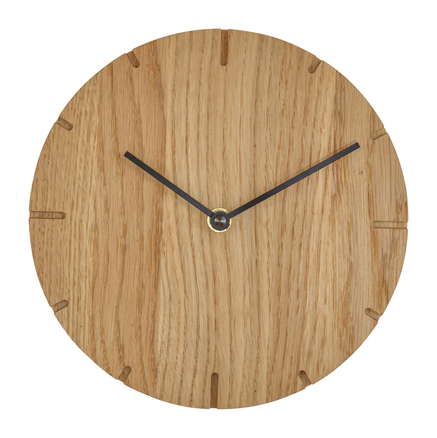 Natuhr 29NU1-10-1 Wanduhr Solide Mini Massivholz Eiche Geölt Mit Quarzwerk