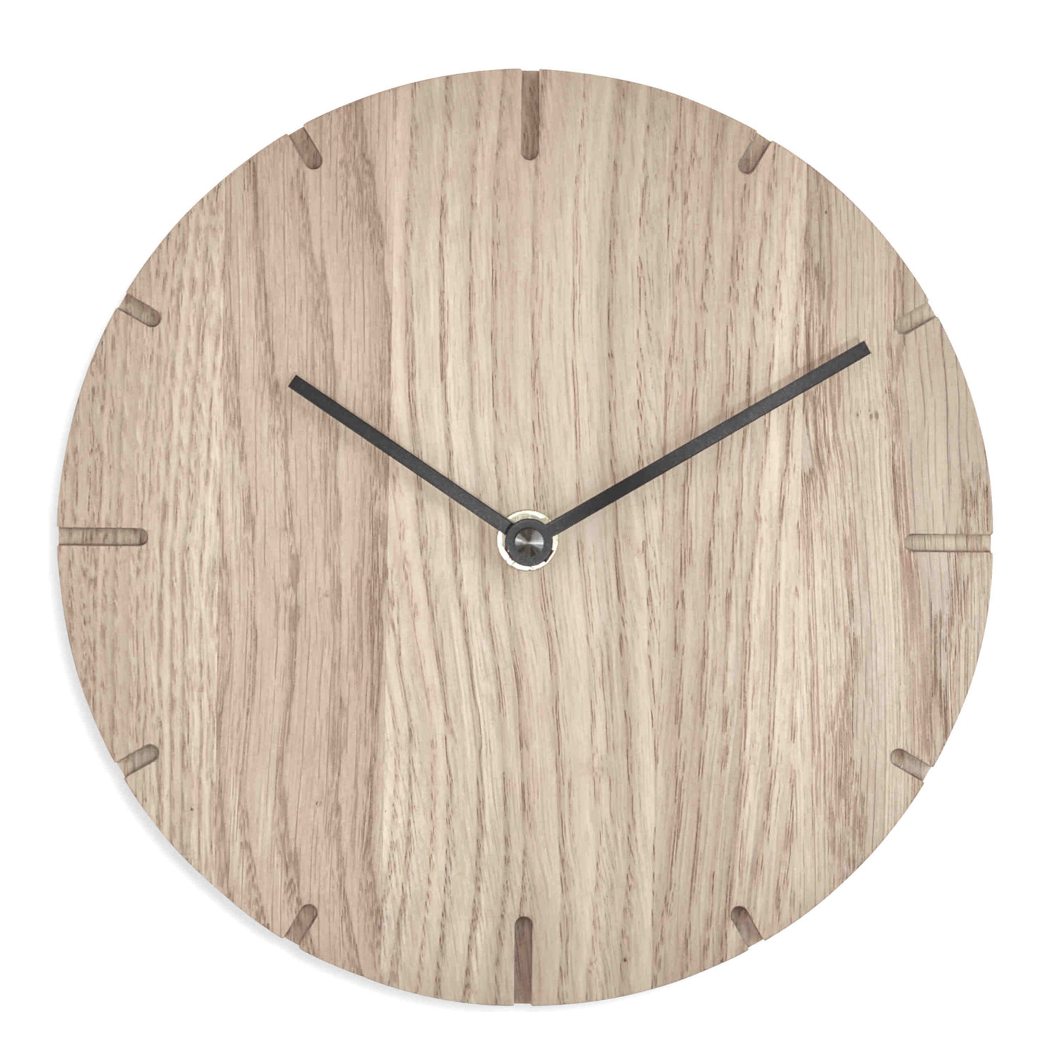 Natuhr 29NU1-13-1 Wanduhr Solide Mini Massivholz Eiche Mit Quarzwerk