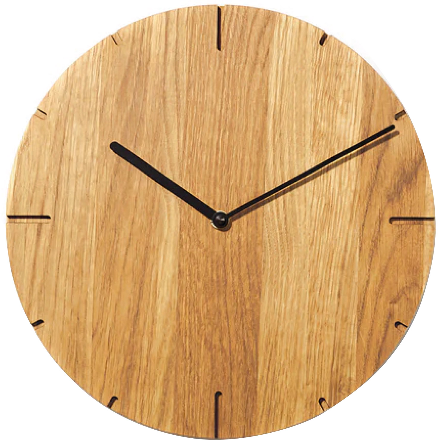 Natuhr 6NU1-10-4 Wanduhr Solide Massivholz Eiche Geölt ⌀ 30 cm