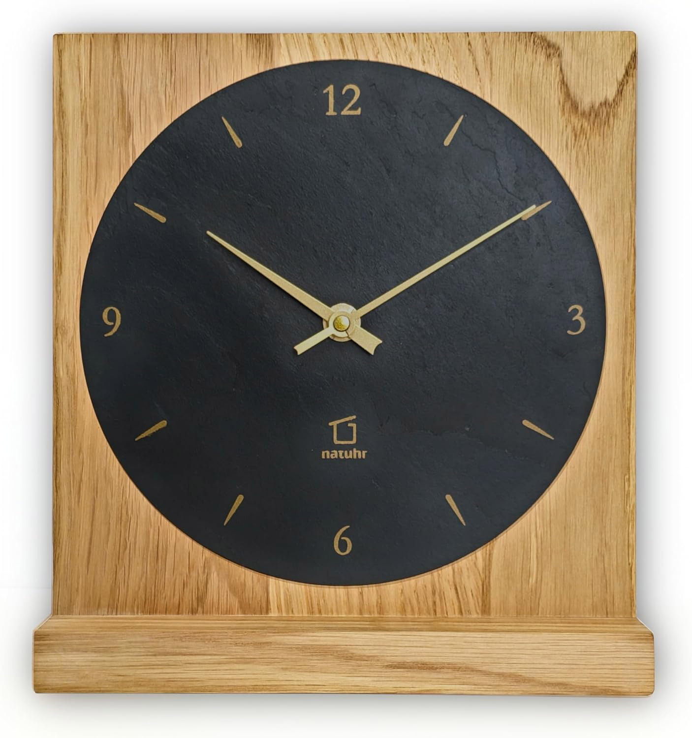 Natuhr 25NU2-10-2 Tisch-Funkuhr Ortler Eiche Geölt Und Schiefer