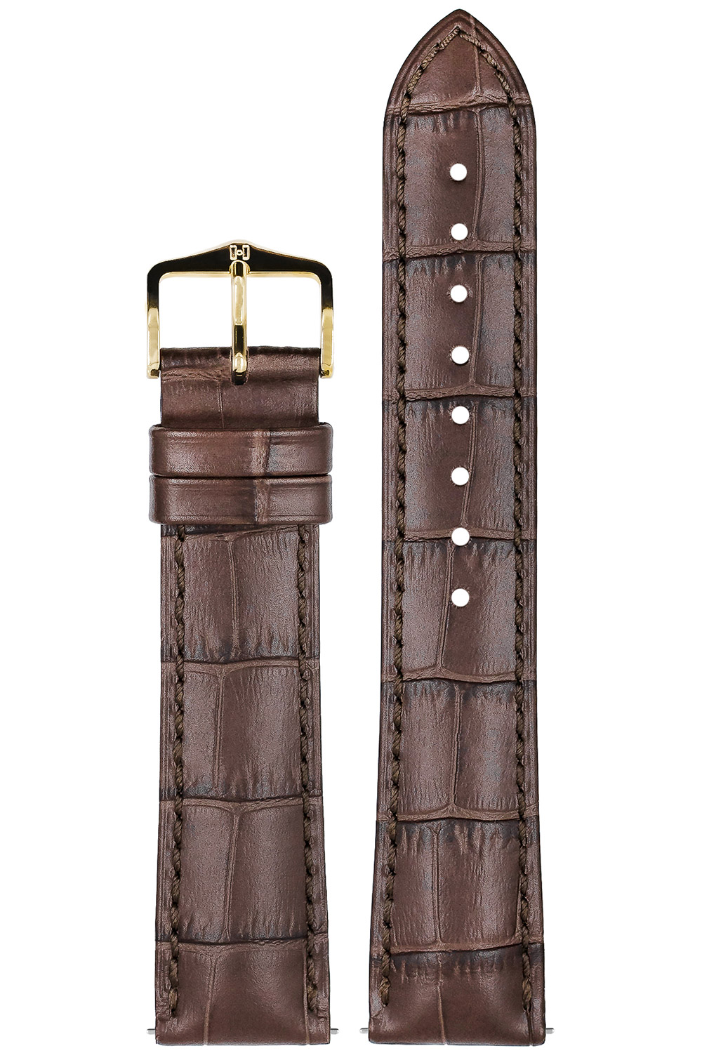 Hirsch 01028010-1-20 Uhren-Armband Duke L 20 mm Leder Dunkelbraun