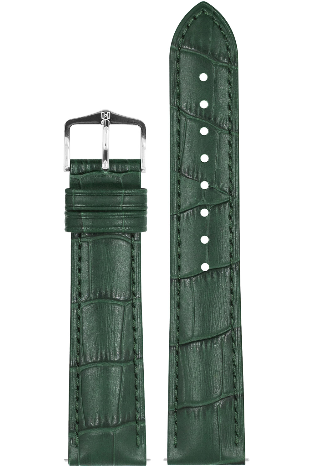 Hirsch 01028040-2-20 Uhrenarmband Duke L 20 mm Leder Dunkelgrün Hirsch 01028040-2-20 Uhrenarmband Duke L 20 mm Leder Dunkelgrün