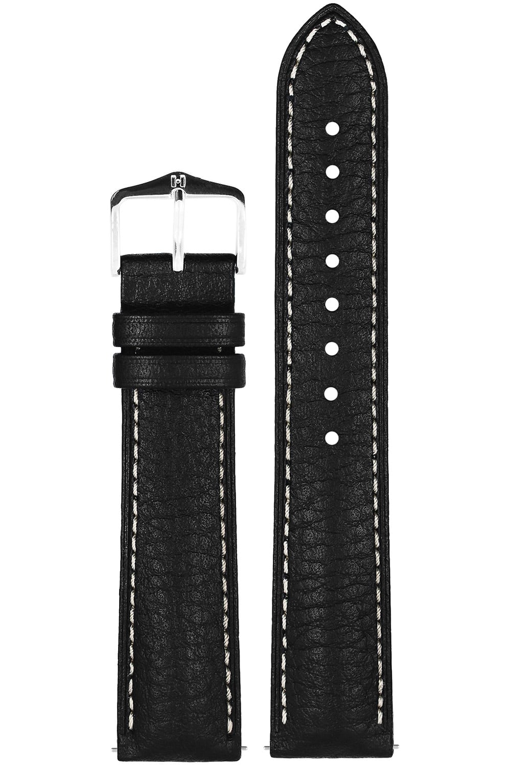 Hirsch 01302050-2-22 Armband für Uhren Boston L 22 mm Leder Schwarz