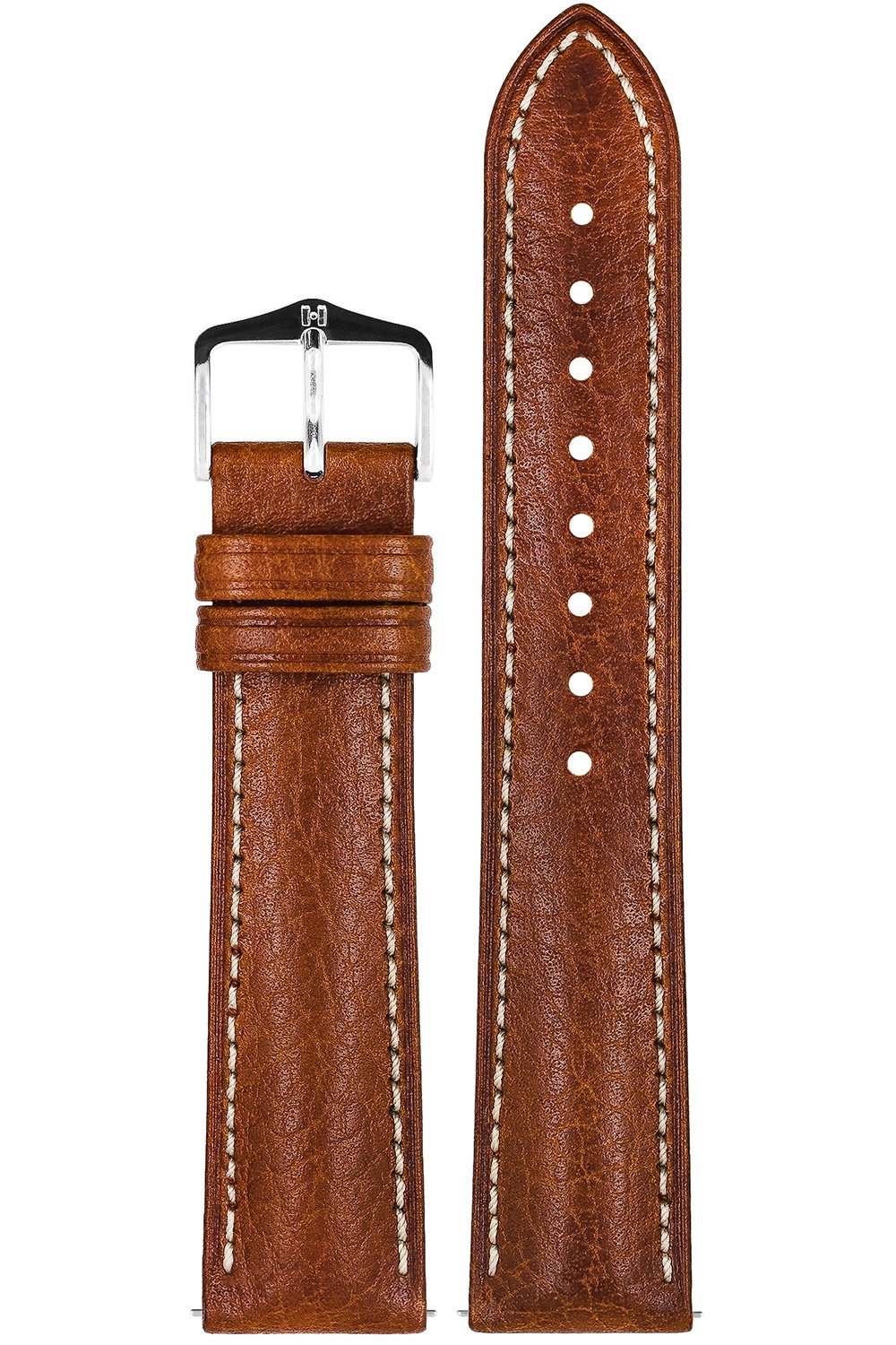 Hirsch 01302070-2-22 Lederarmband für Uhren Boston L 22 mm Goldbraun