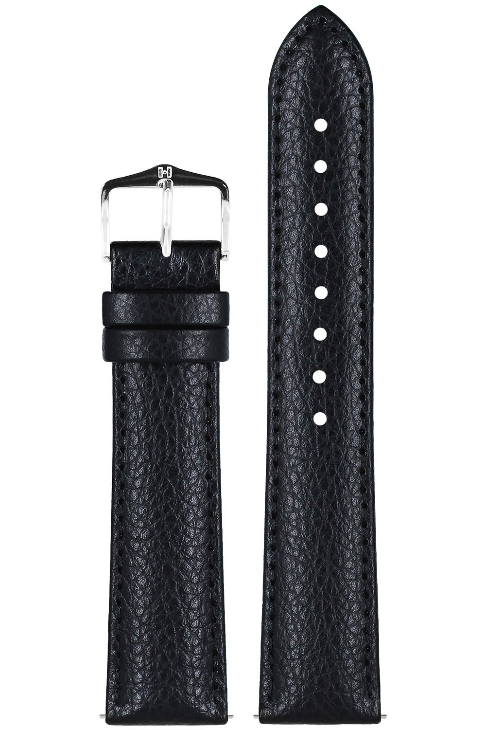 Hirsch 01502050-2-20 Uhrenarmband Kansas L 20 mm Leder Schwarz Hirsch 01502050-2-20 Uhrenarmband Kansas L 20 mm Leder Schwarz