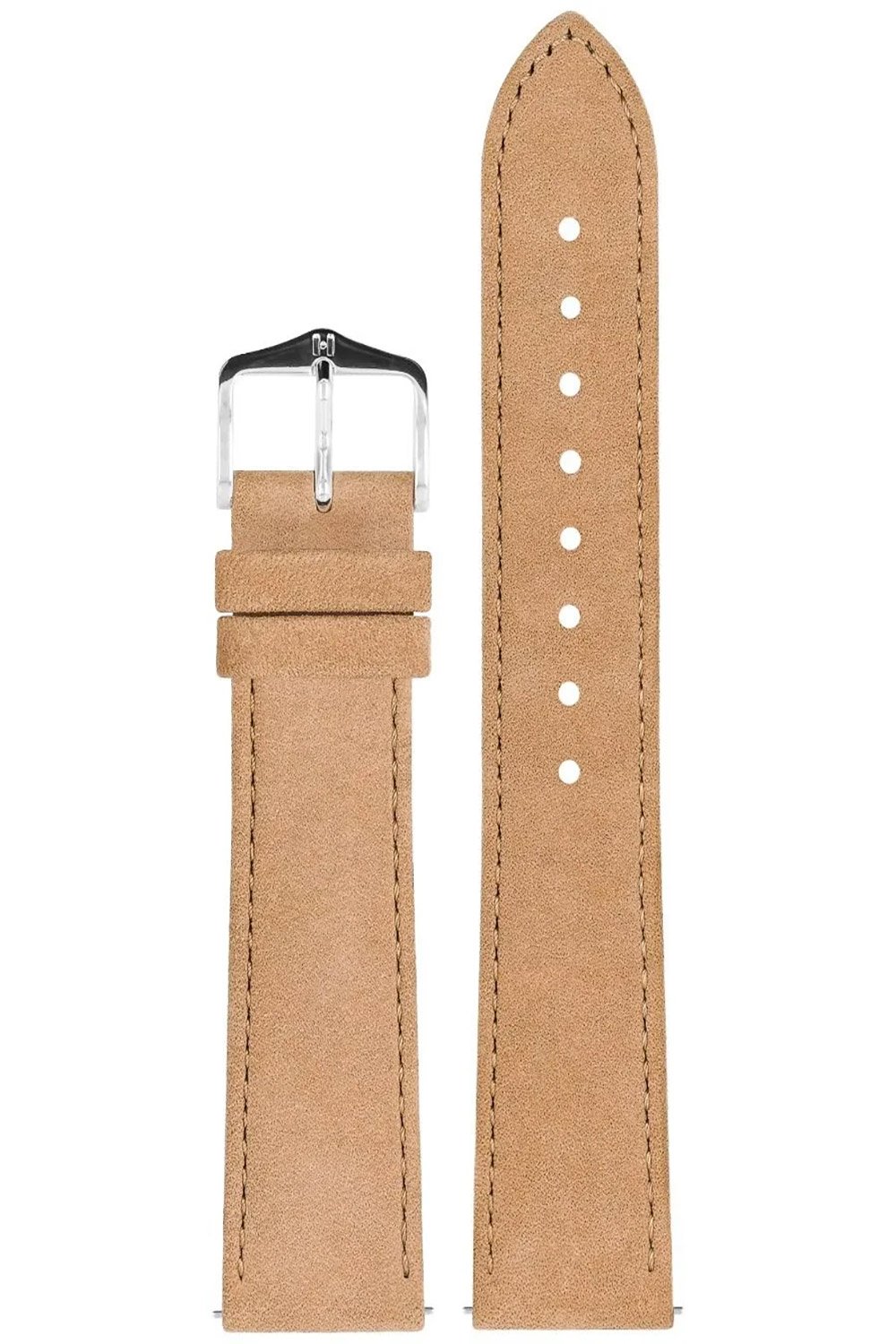 Hirsch 03433090-2-20 Lederarmband für Uhren Osiris Nubuk L 20 mm Beige