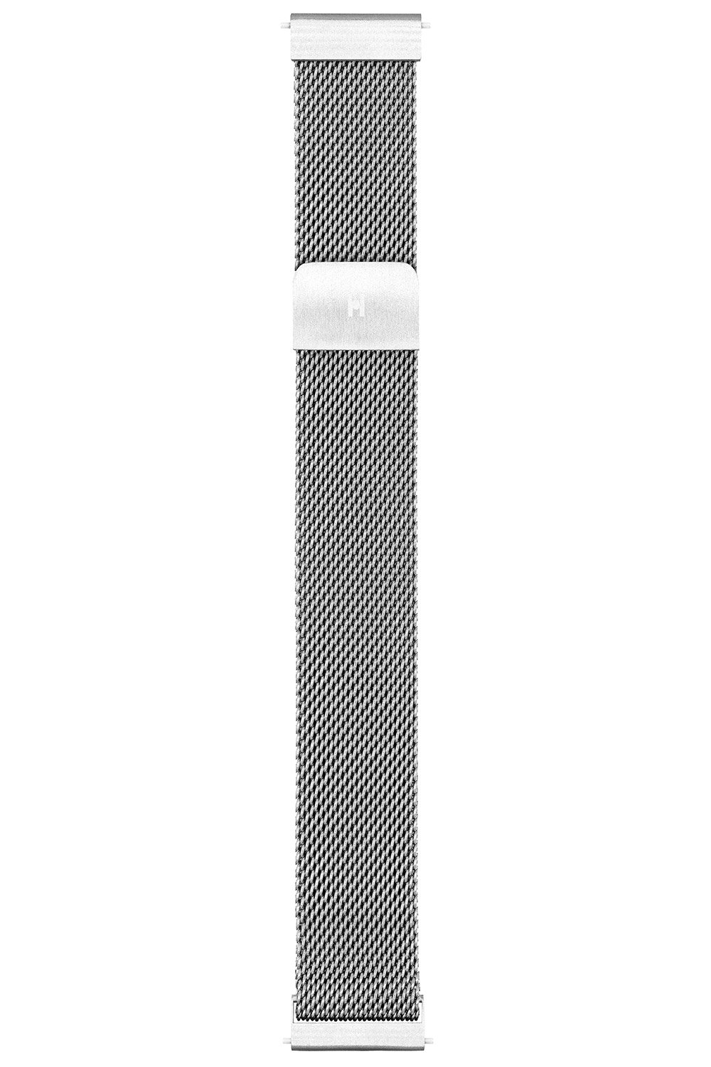 Hirsch 30161434-2-22 Milanaise-Armband für Uhren 20 mm Silberfarben