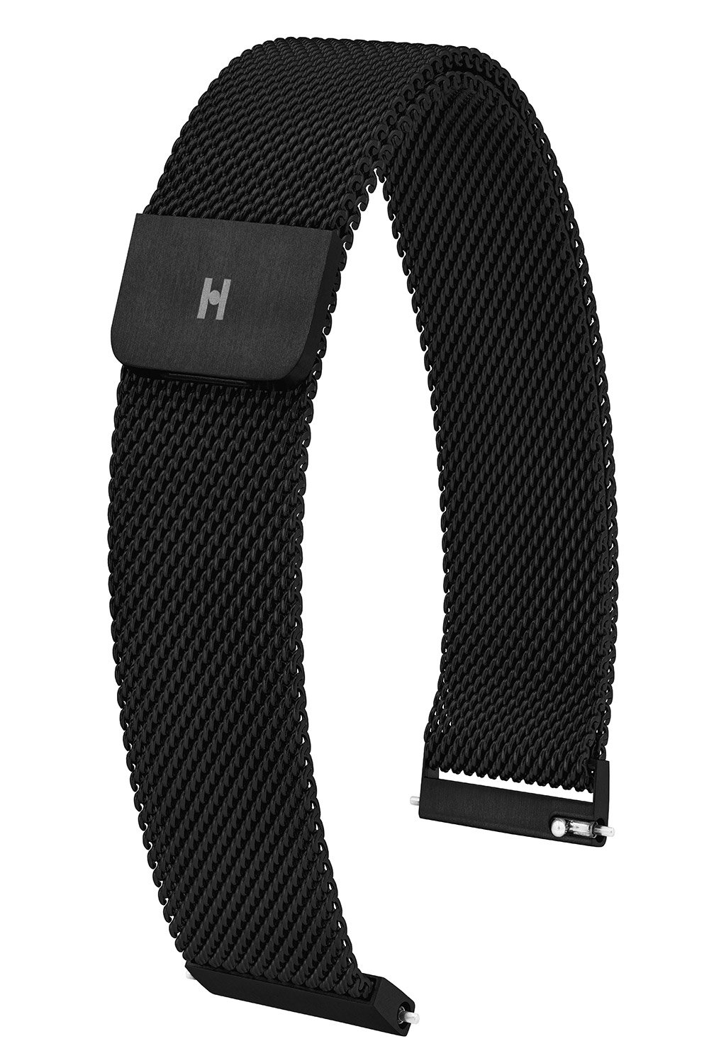 Hirsch 30161450-5-22 Uhrenarmband Milanaise 22 mm Schwarz