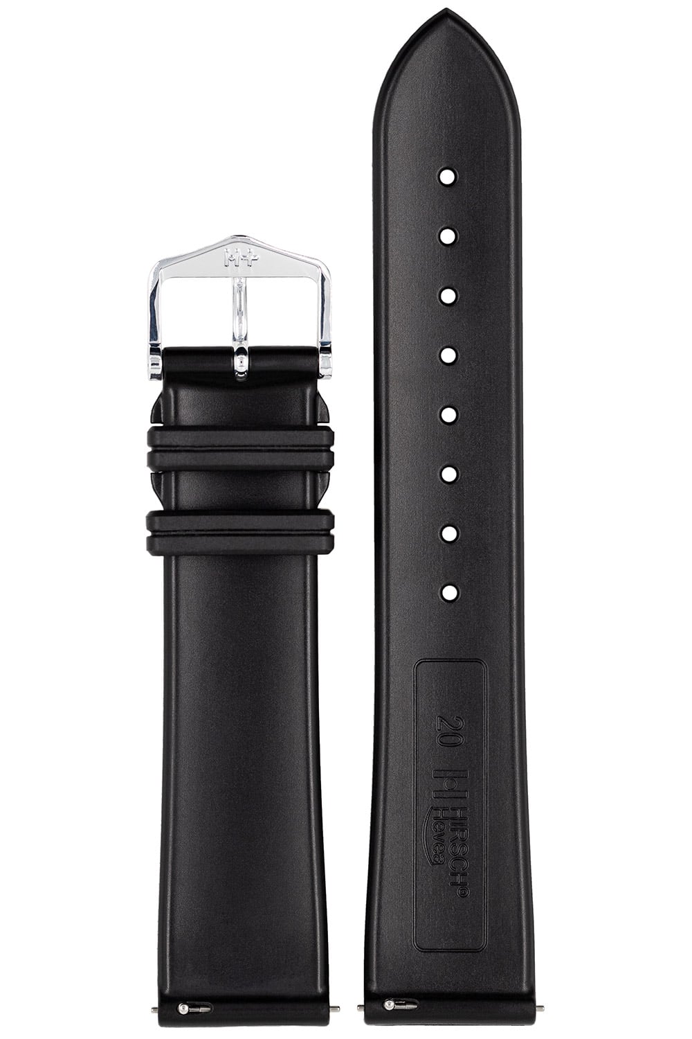 Hirsch 40458850-2-20 Uhrenband Hevea L 20 mm Kautschuk Schwarz Hirsch 40458850-2-20 Uhrenband Hevea L 20 mm Kautschuk Schwarz